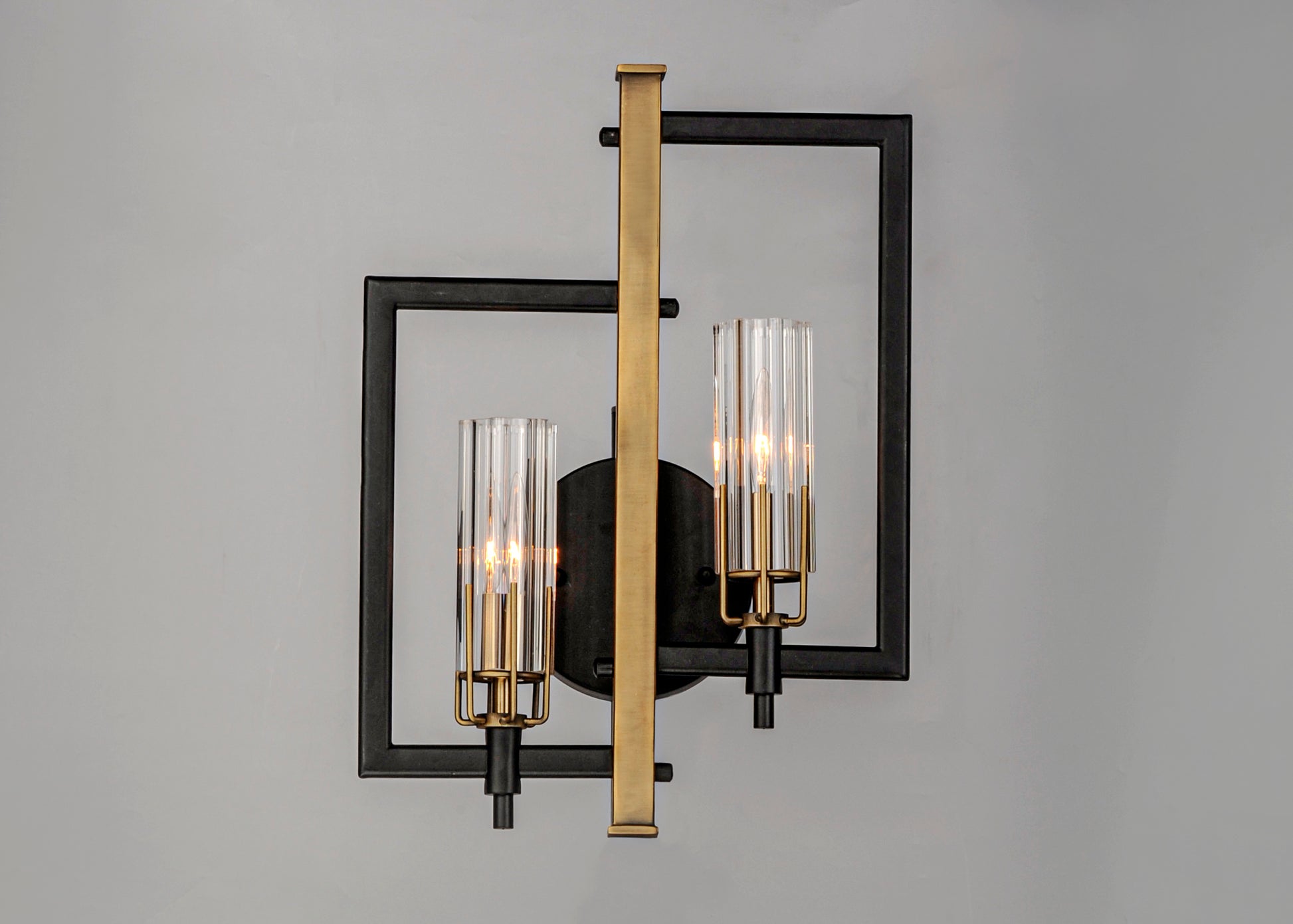 Flambeau 2-Light Wall Sconce Black/Antique Brass by Maxim Lighting