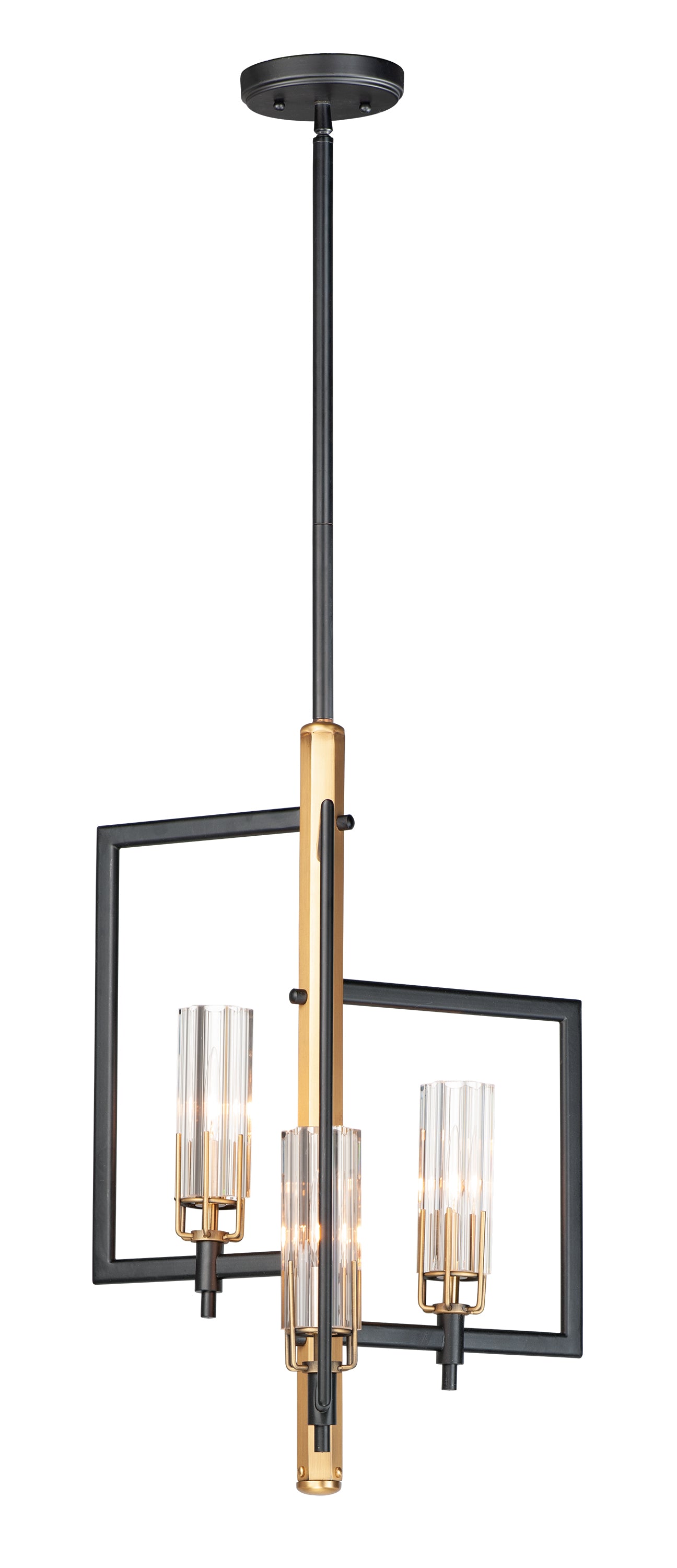 Flambeau 3-Light Chandelier Black/Antique Brass by Maxim Lighting