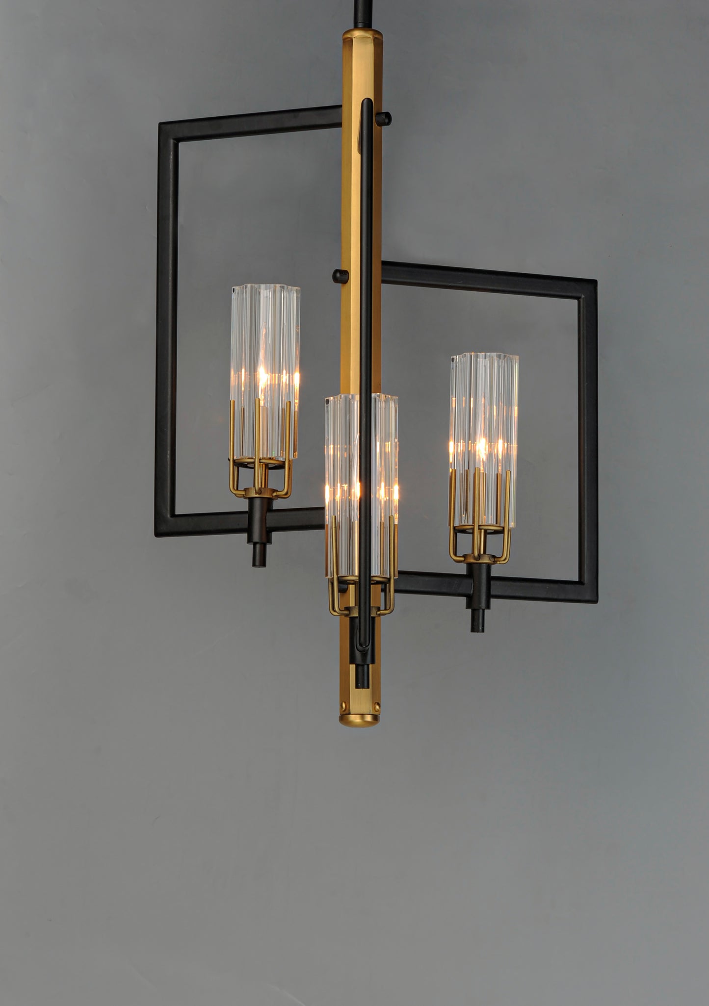 Flambeau 3-Light Chandelier Black/Antique Brass by Maxim Lighting