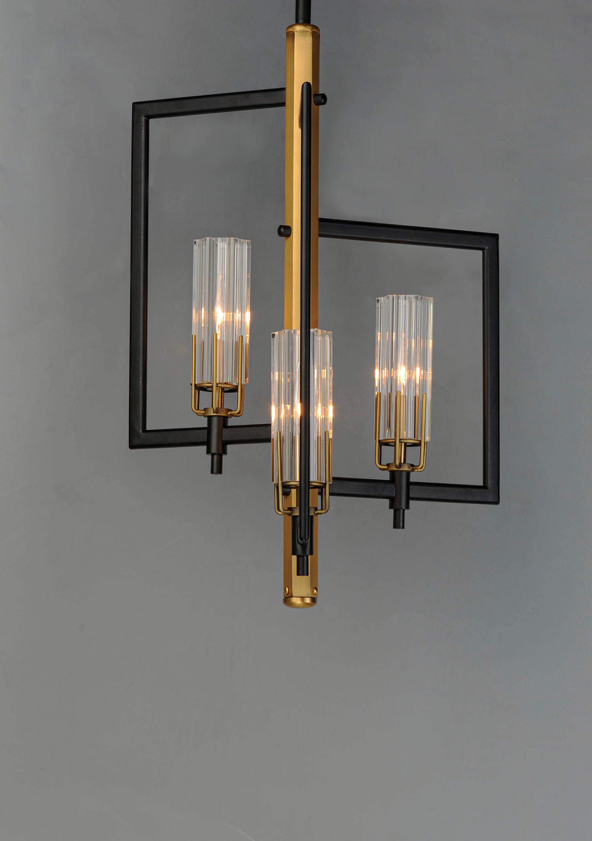 Flambeau 3-Light Chandelier Black/Antique Brass by Maxim Lighting