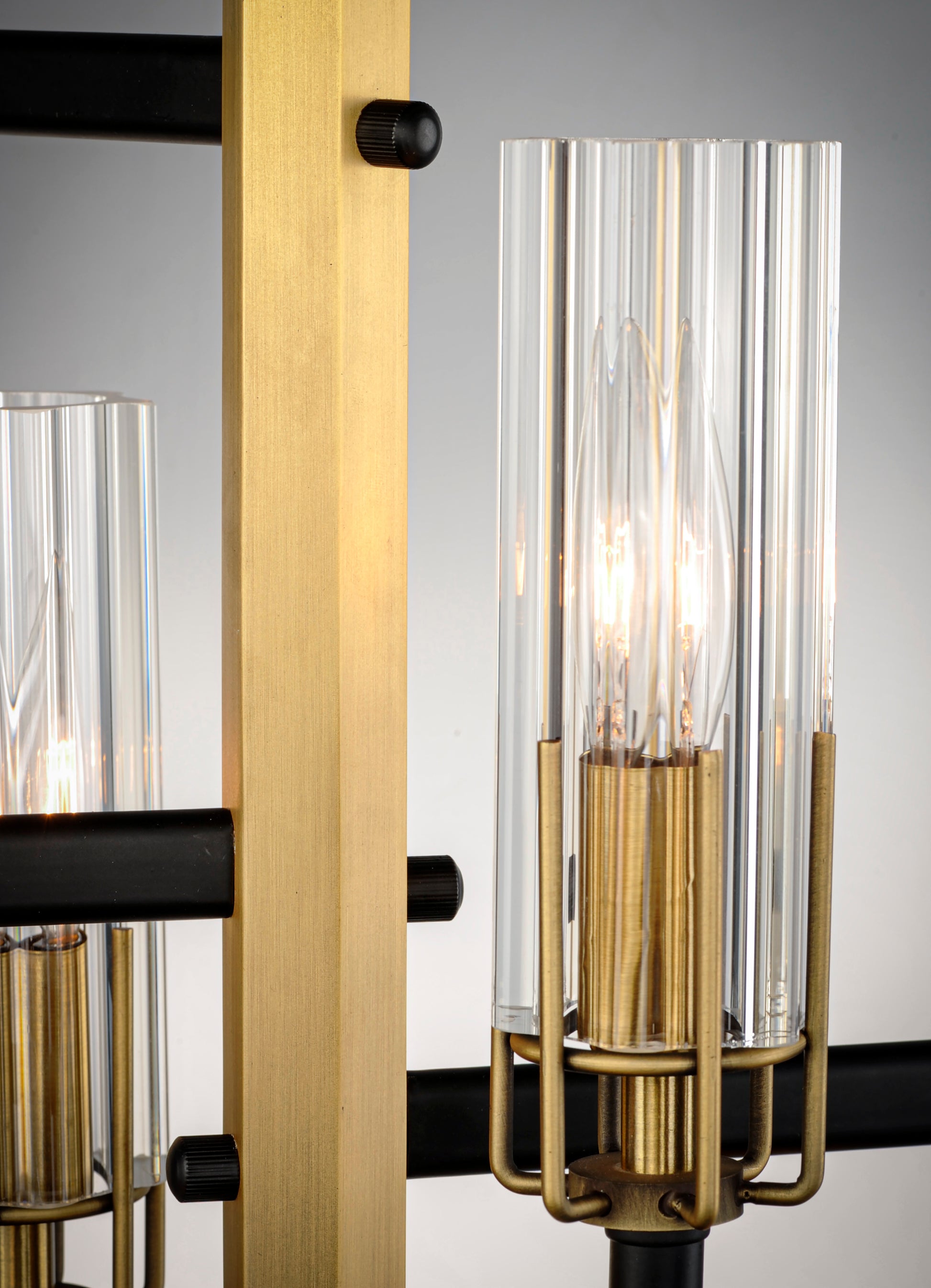 Flambeau 3-Light Chandelier Black/Antique Brass by Maxim Lighting
