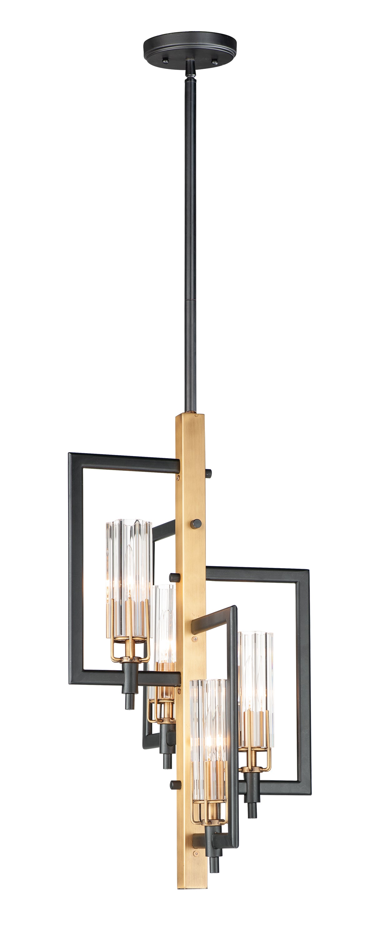 Flambeau 4-Light Chandelier Black/Antique Brass by Maxim Lighting
