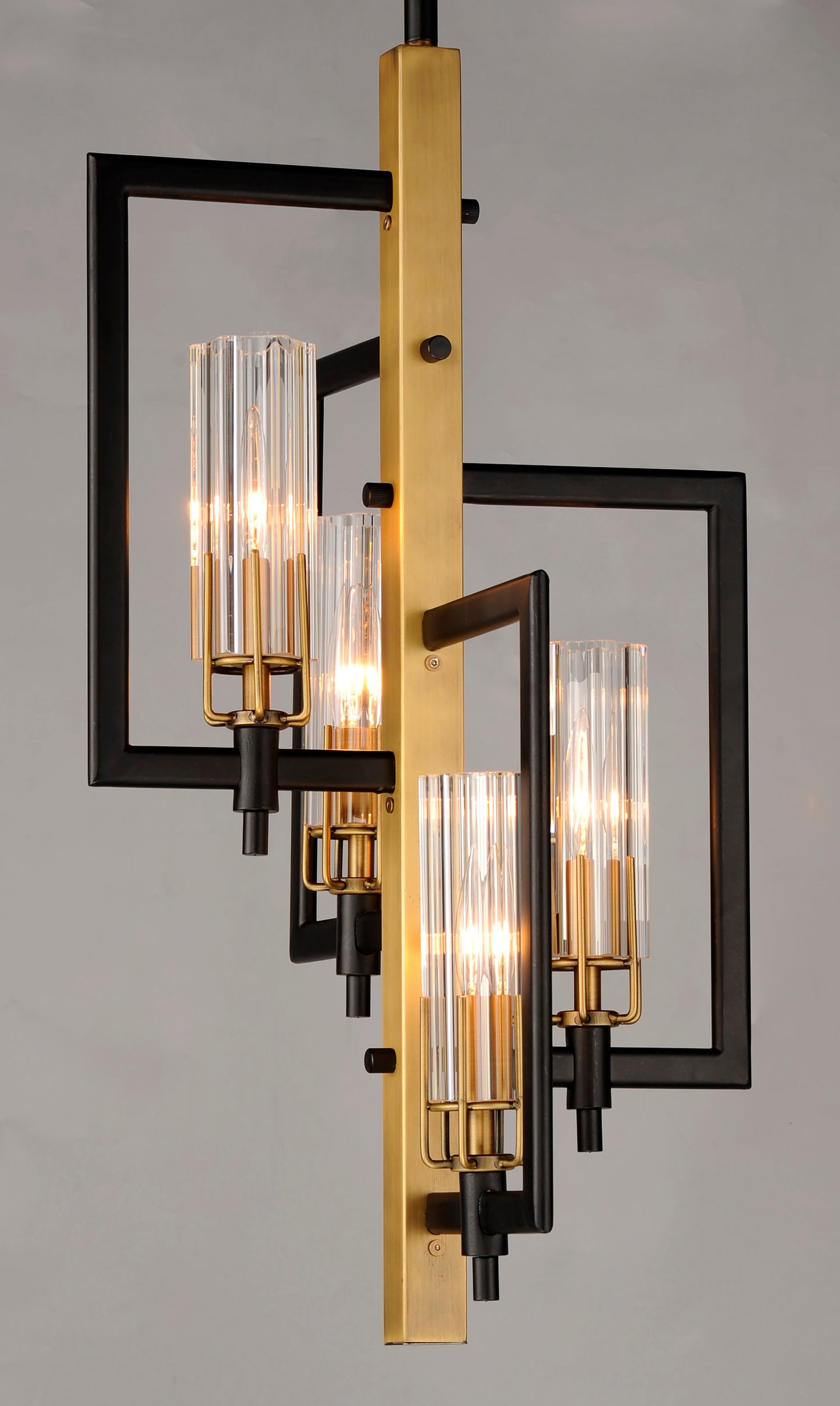 Flambeau 4-Light Chandelier Black/Antique Brass by Maxim Lighting