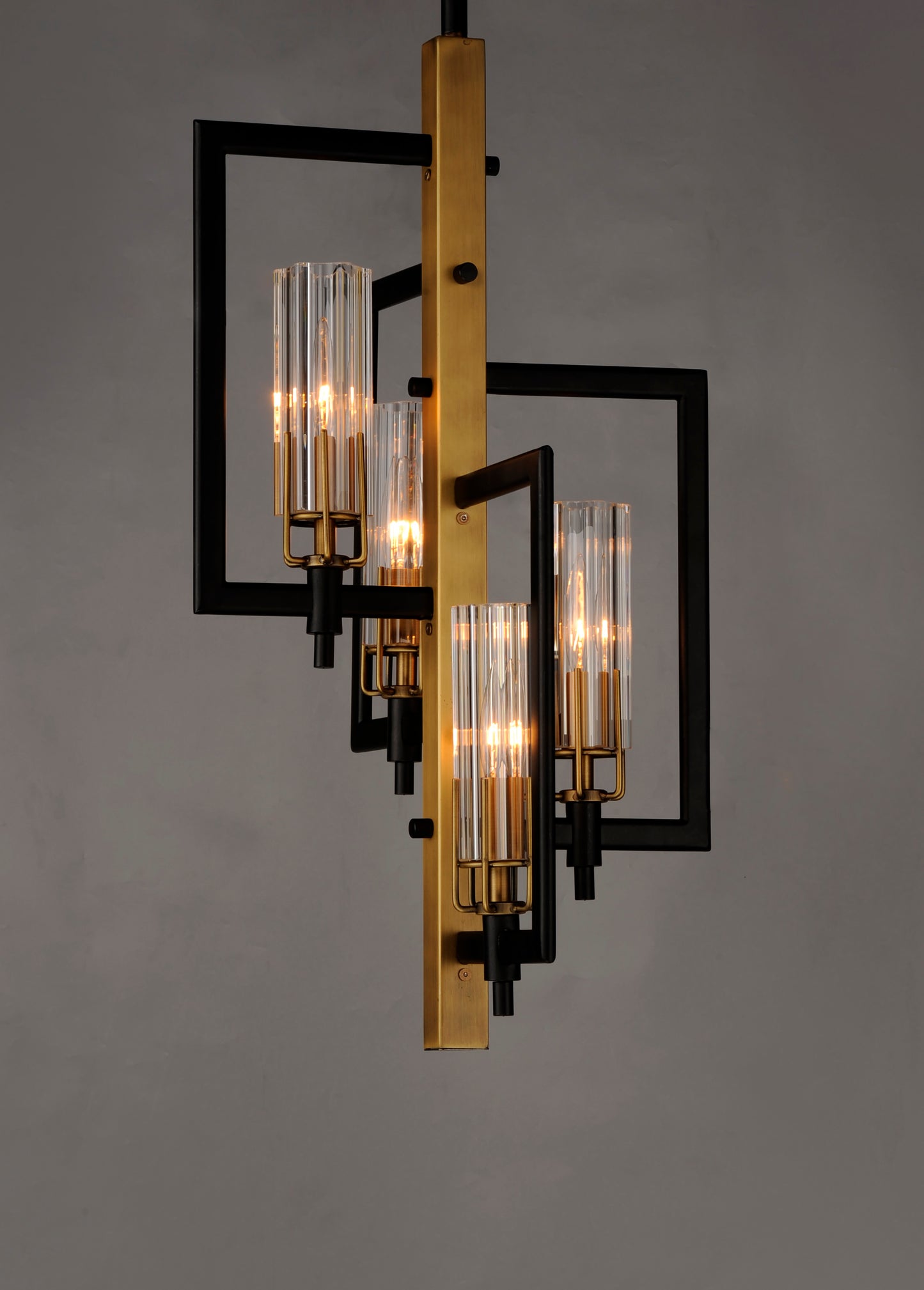 Flambeau 4-Light Chandelier Black/Antique Brass by Maxim Lighting