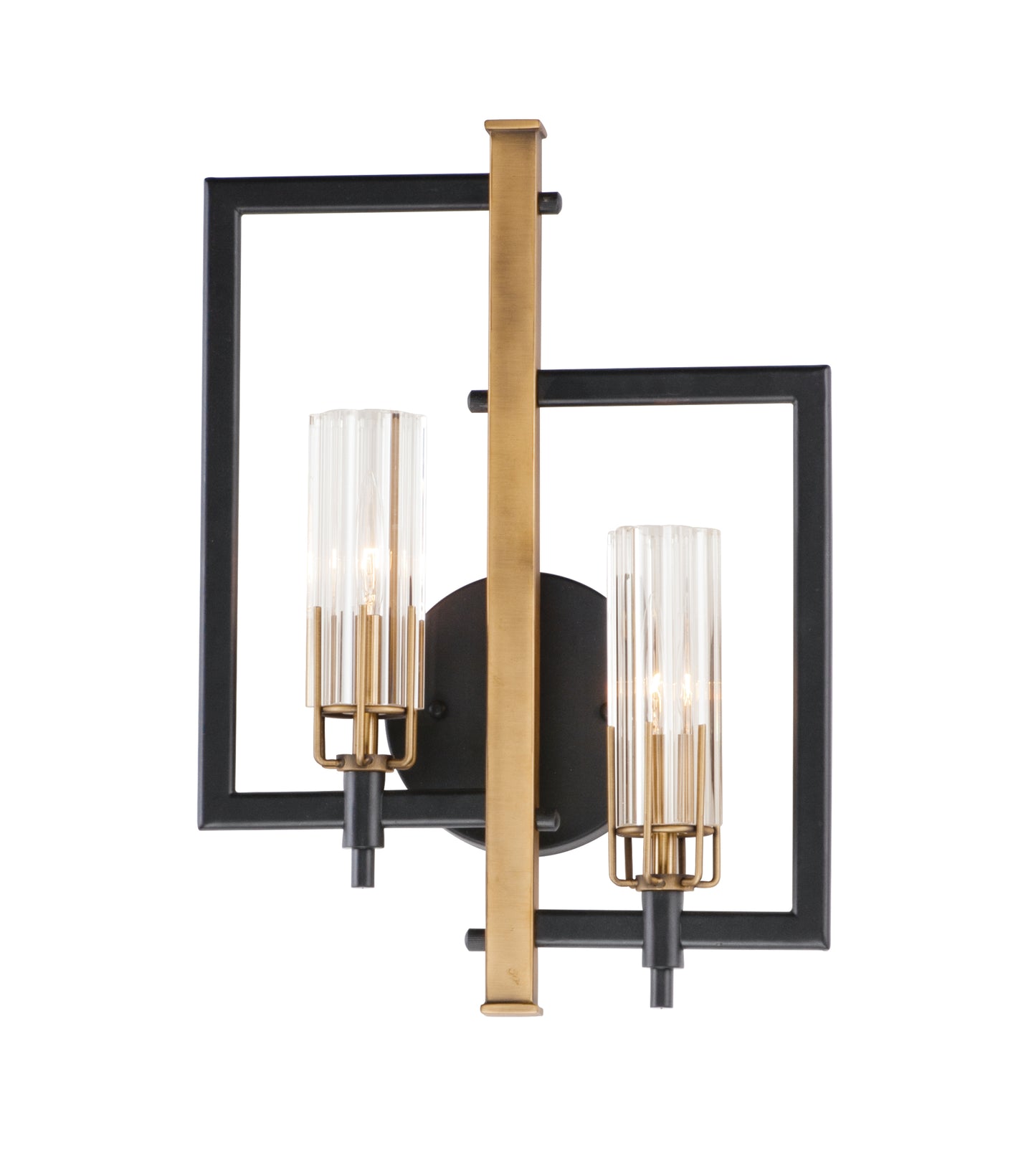 Flambeau 2-Light Wall Sconce Black/Antique Brass by Maxim Lighting