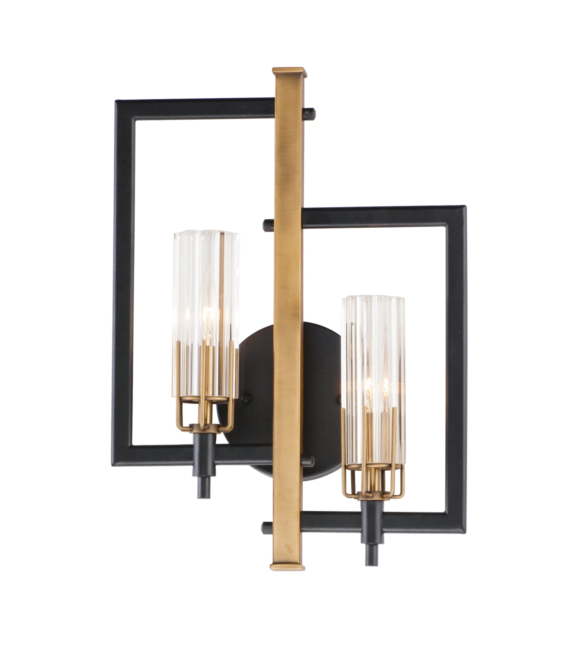 Flambeau 2-Light Wall Sconce Black/Antique Brass by Maxim Lighting