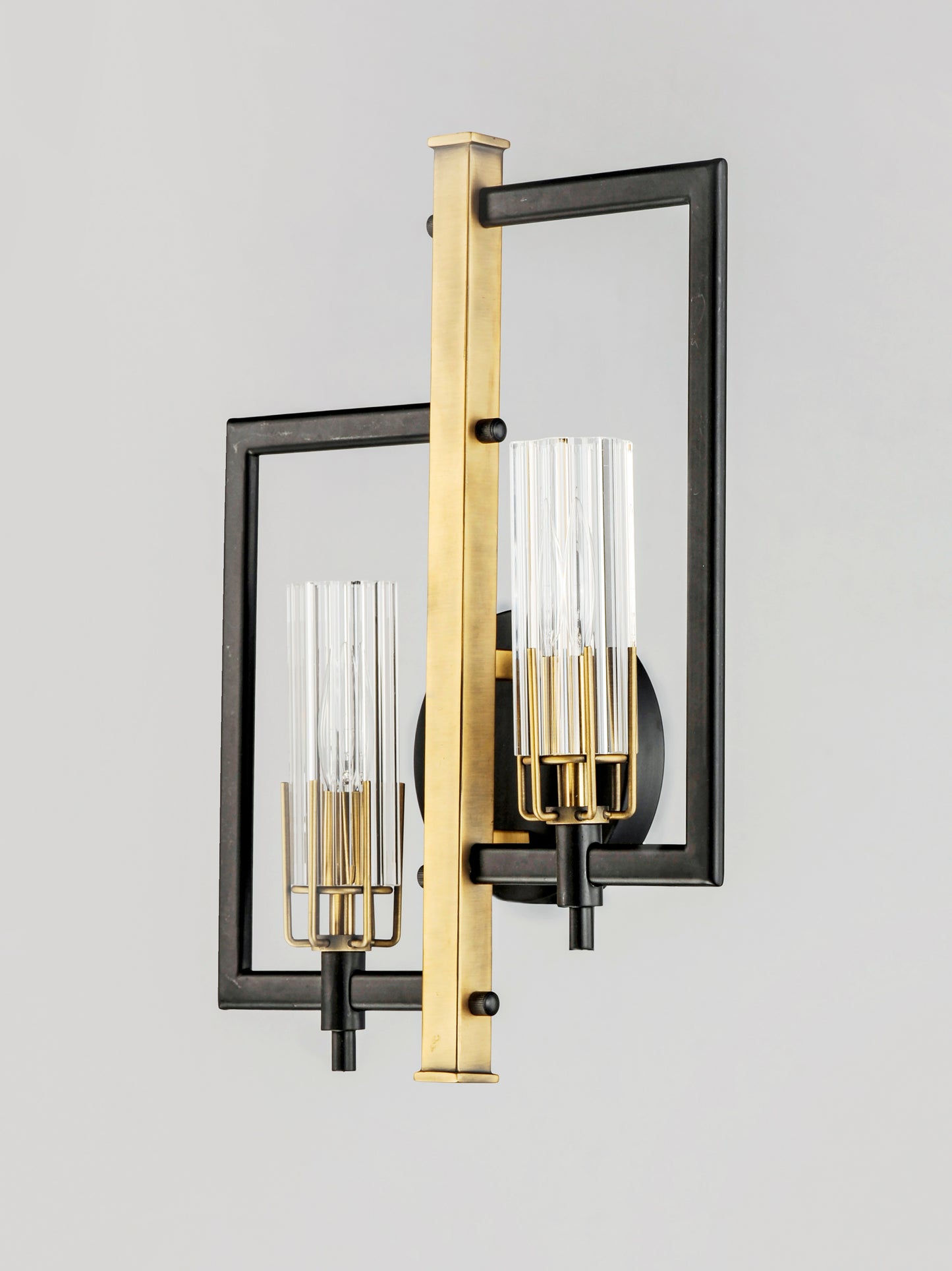 Flambeau 2-Light Wall Sconce Black/Antique Brass by Maxim Lighting