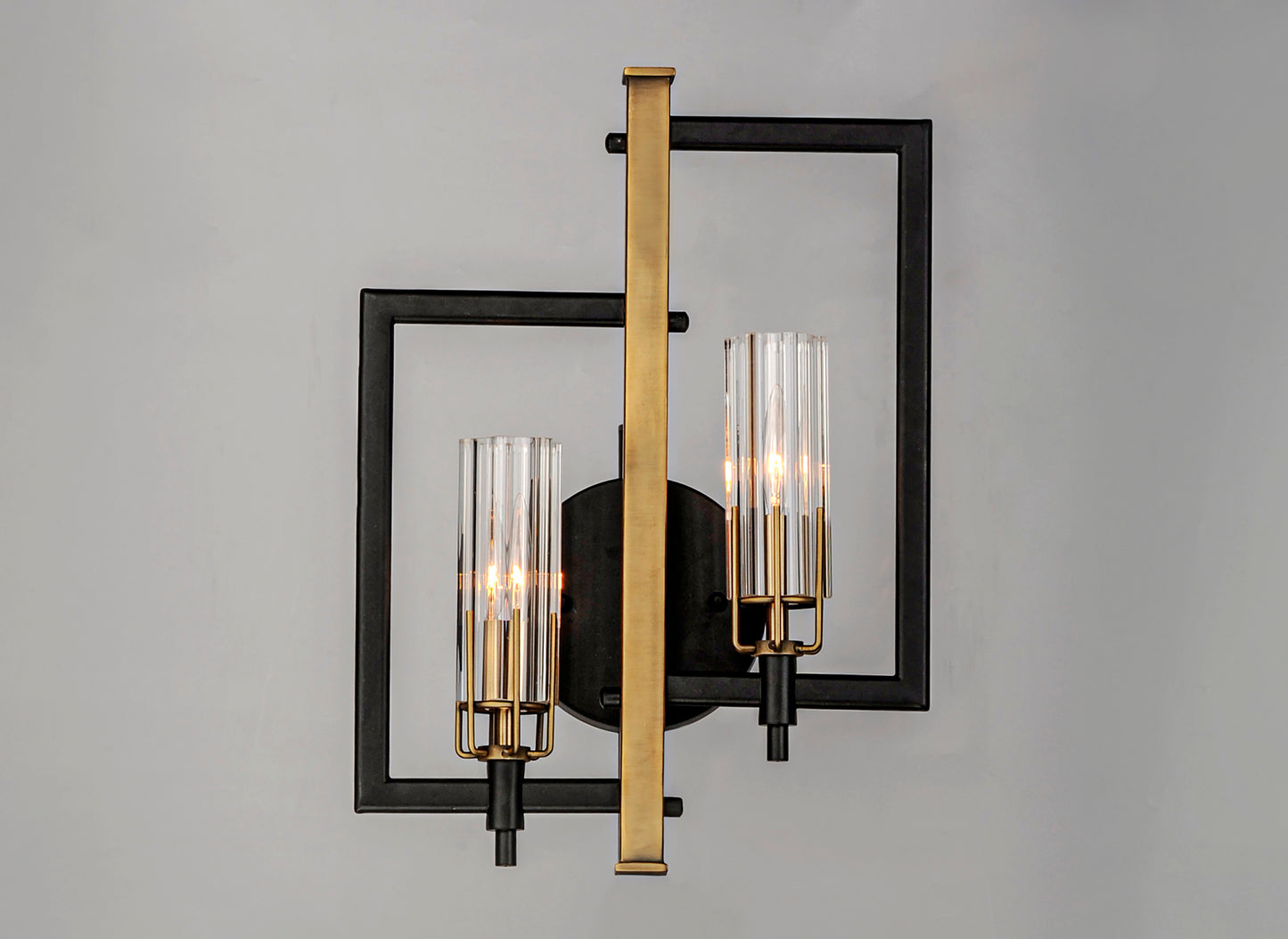 Flambeau 2-Light Wall Sconce Black/Antique Brass by Maxim Lighting