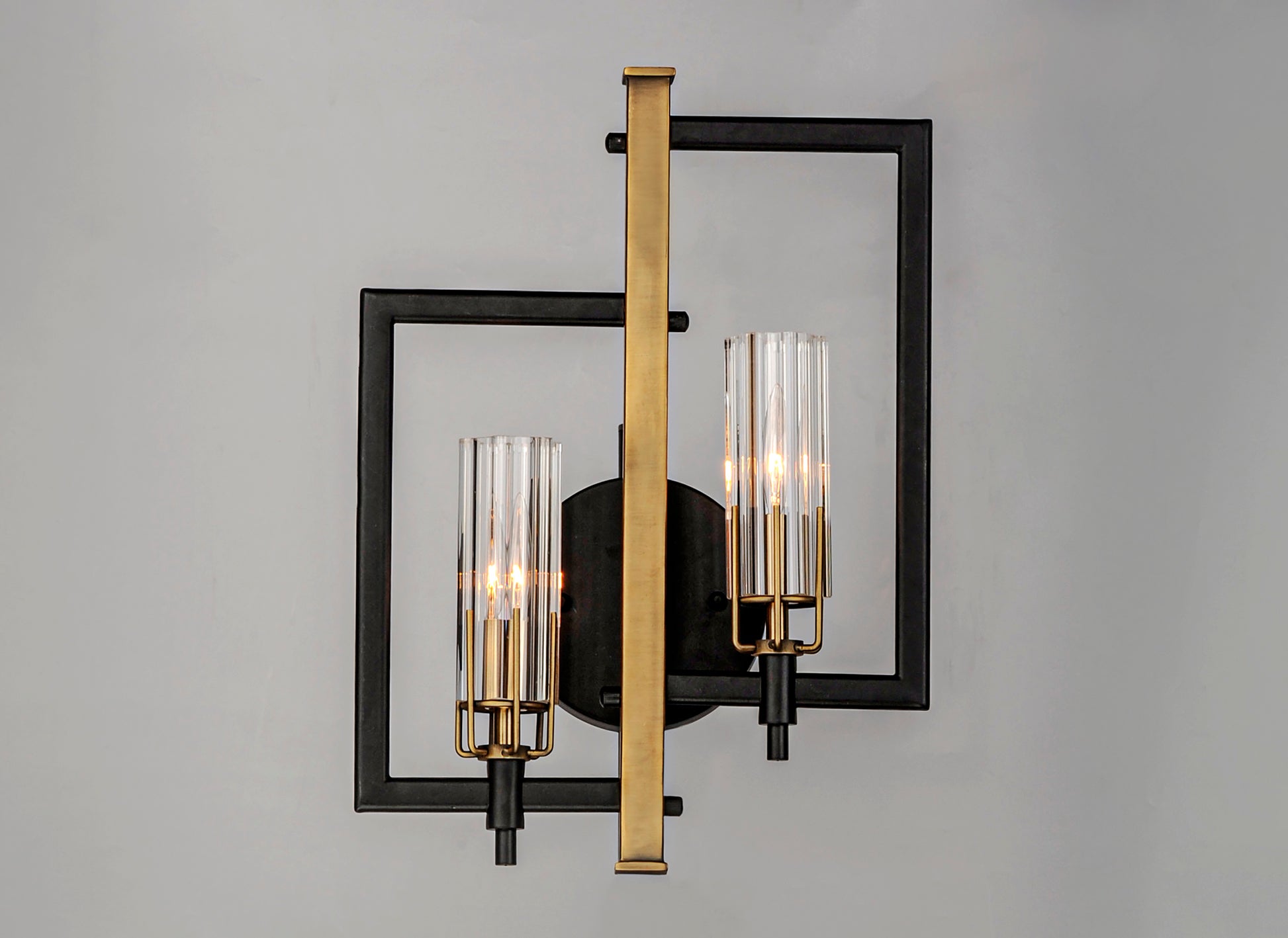 Flambeau 2-Light Wall Sconce Black/Antique Brass by Maxim Lighting