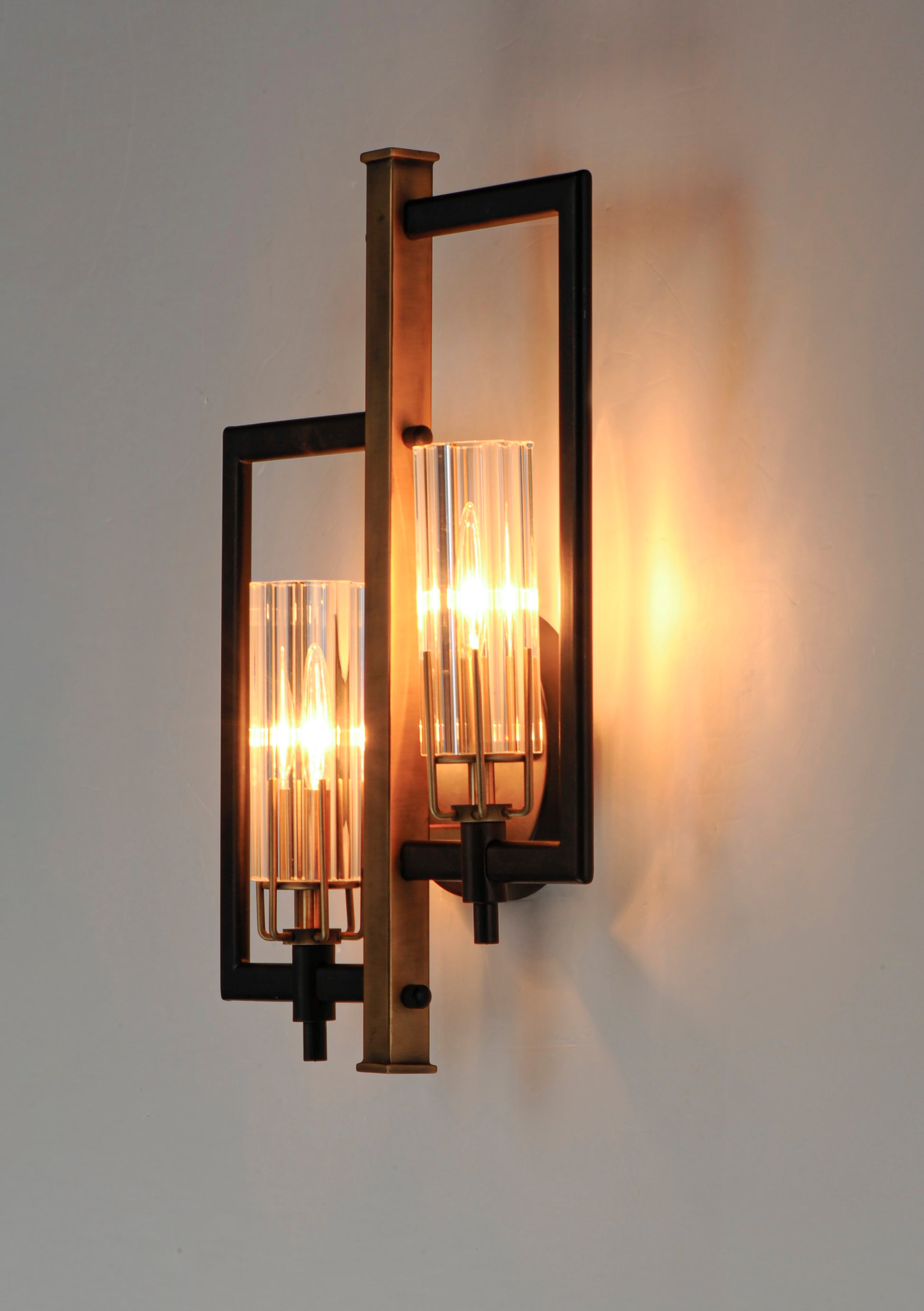 Flambeau 2-Light Wall Sconce Black/Antique Brass by Maxim Lighting