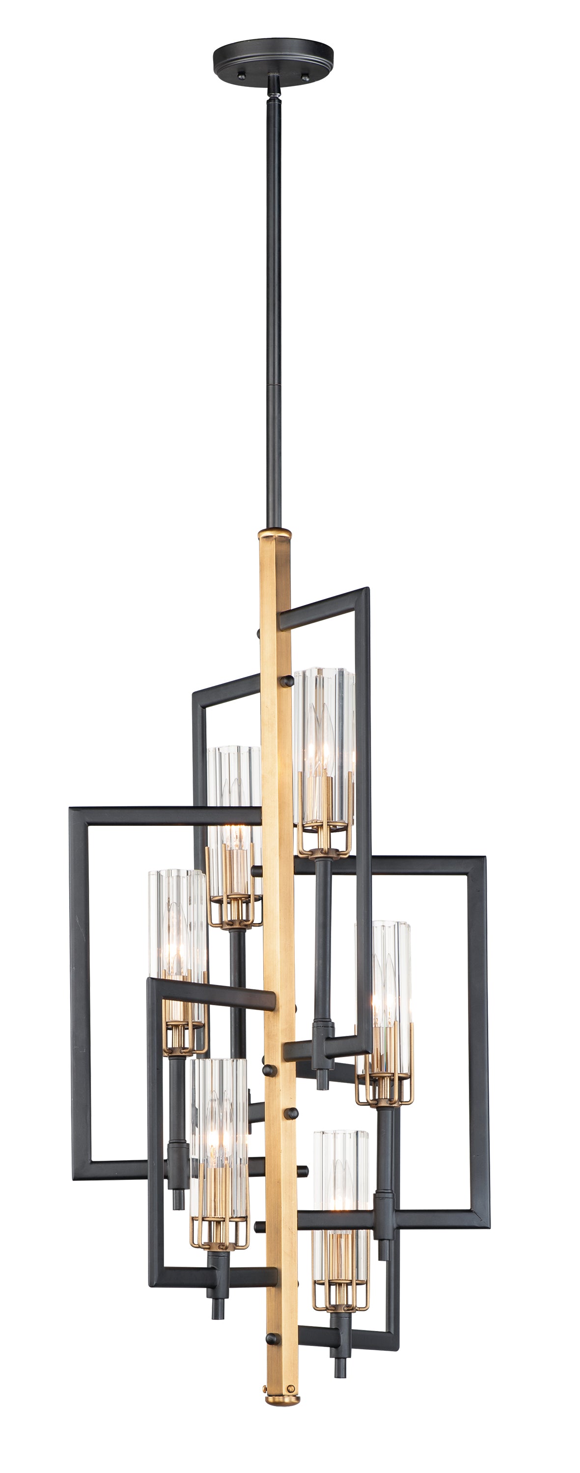 Flambeau 6-Light Chandelier Black/Antique Brass by Maxim Lighting