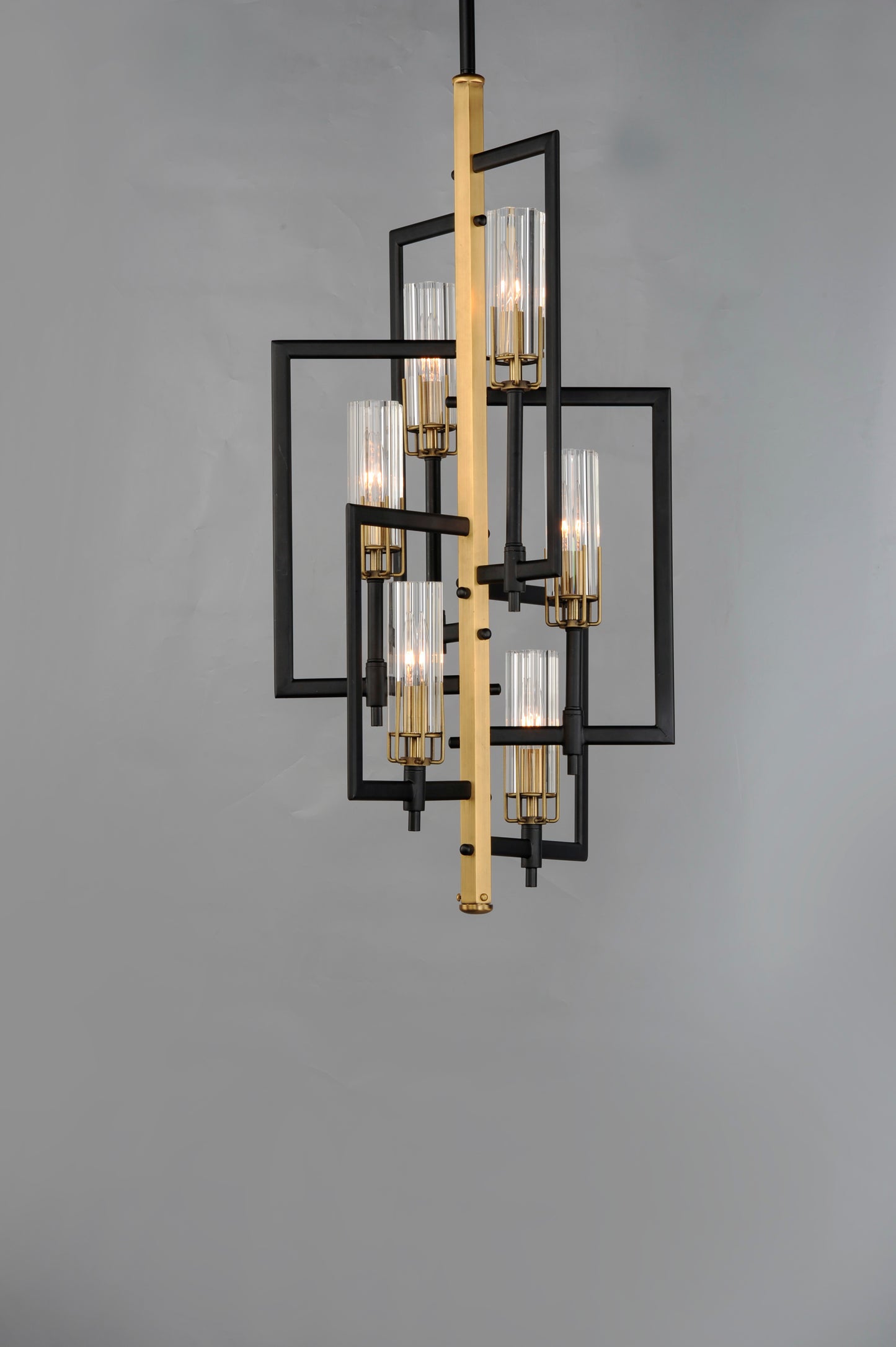 Flambeau 6-Light Chandelier Black/Antique Brass by Maxim Lighting