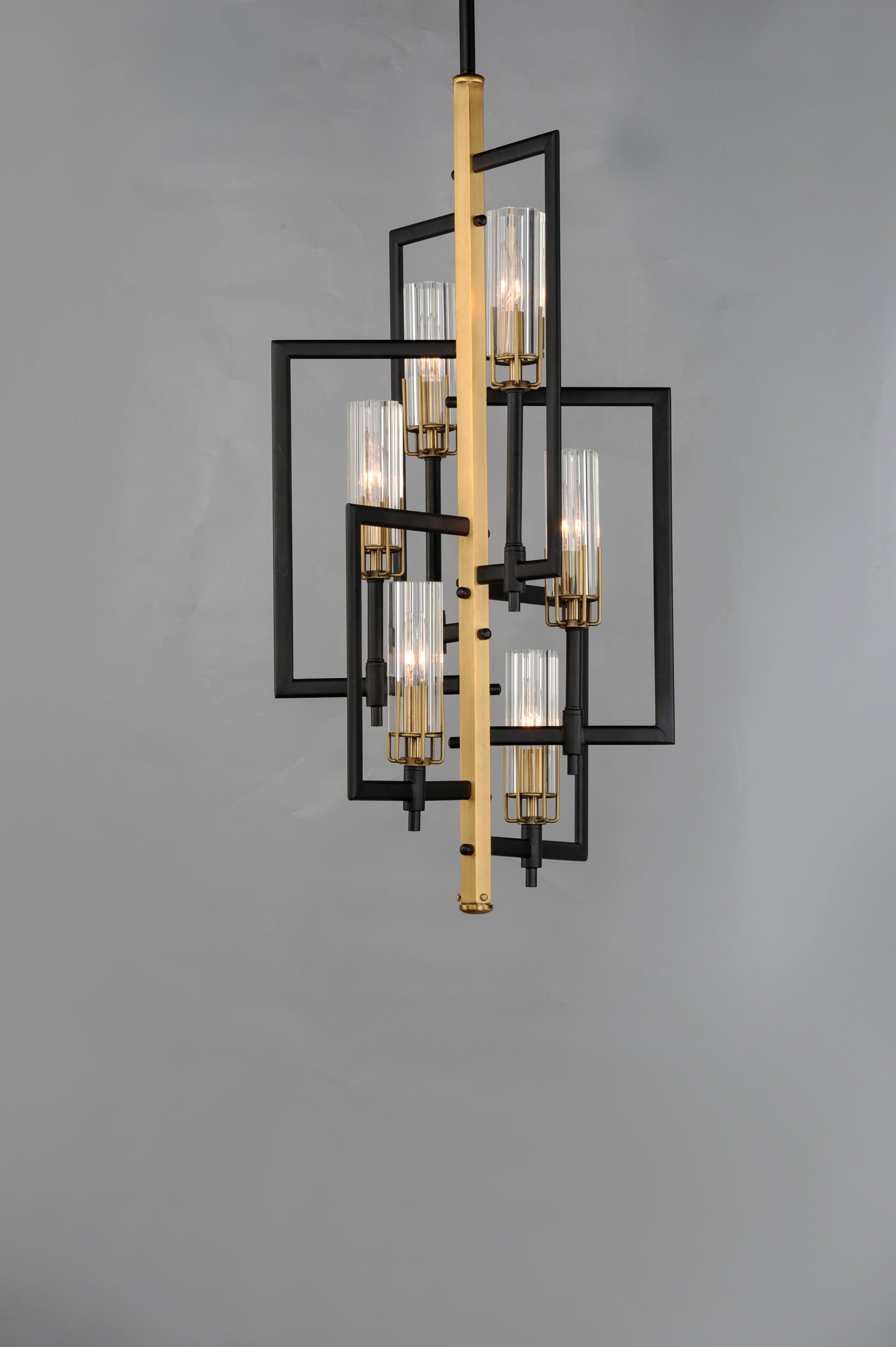 Flambeau 6-Light Chandelier Black/Antique Brass by Maxim Lighting