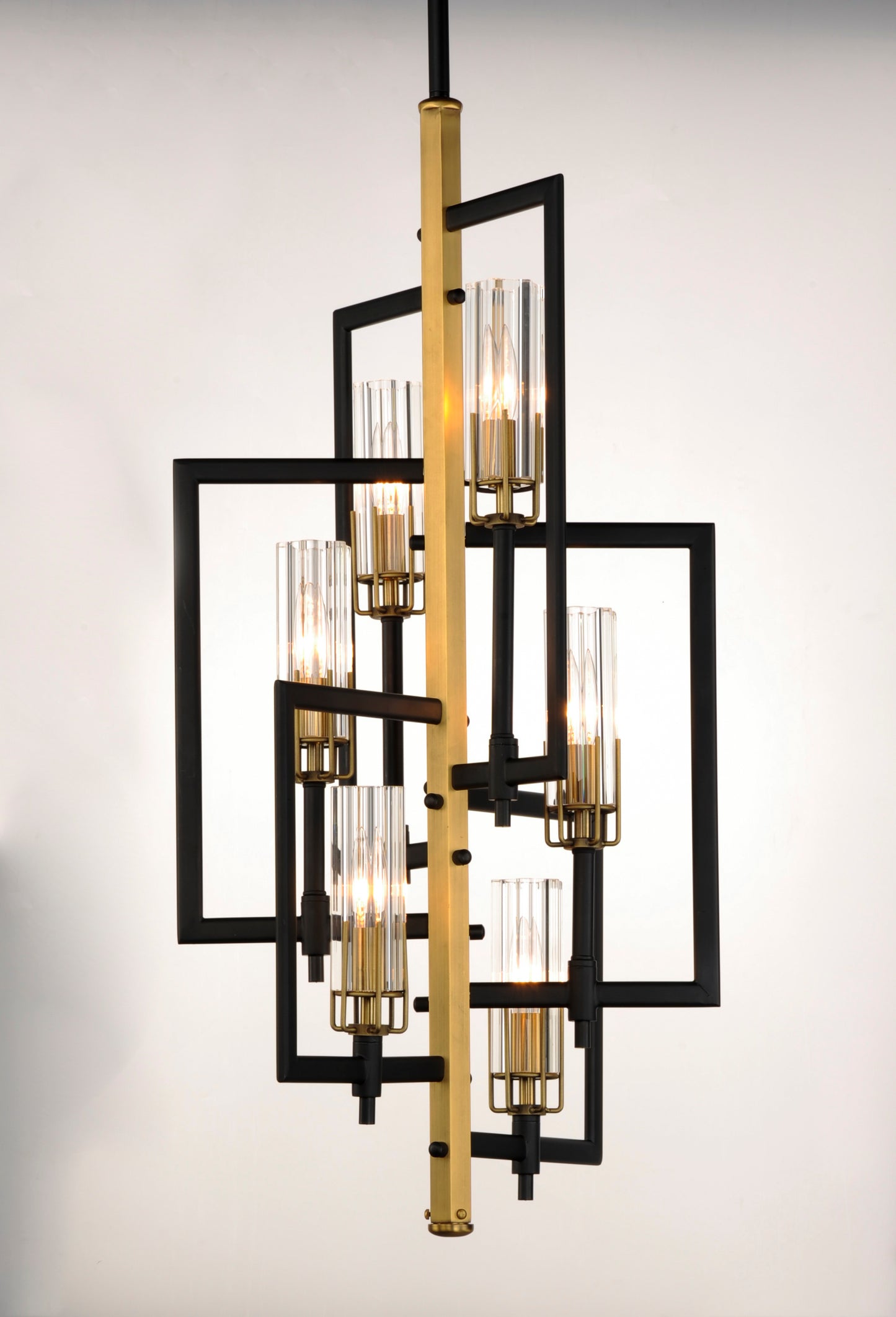 Flambeau 6-Light Chandelier Black/Antique Brass by Maxim Lighting