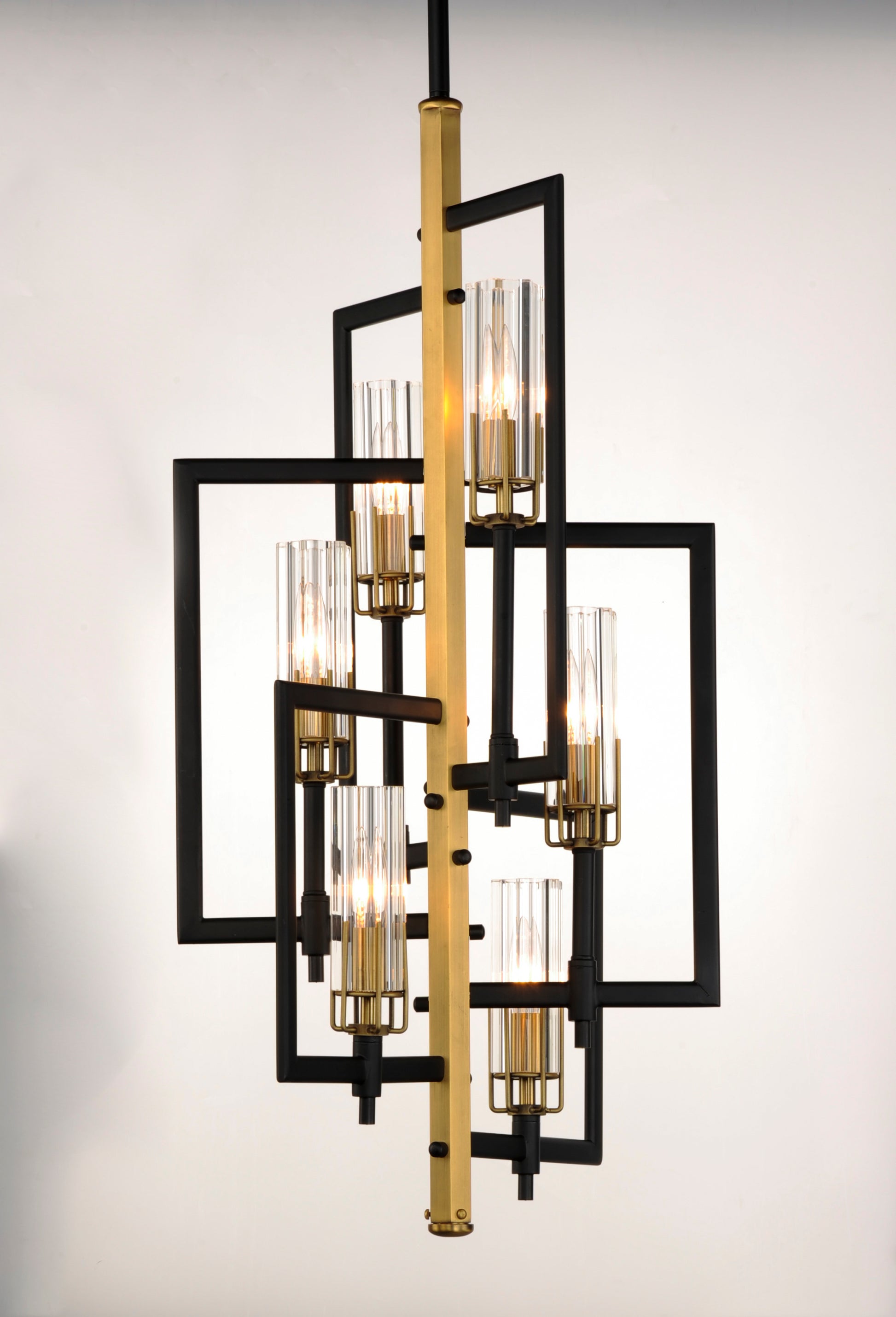 Flambeau 6-Light Chandelier Black/Antique Brass by Maxim Lighting