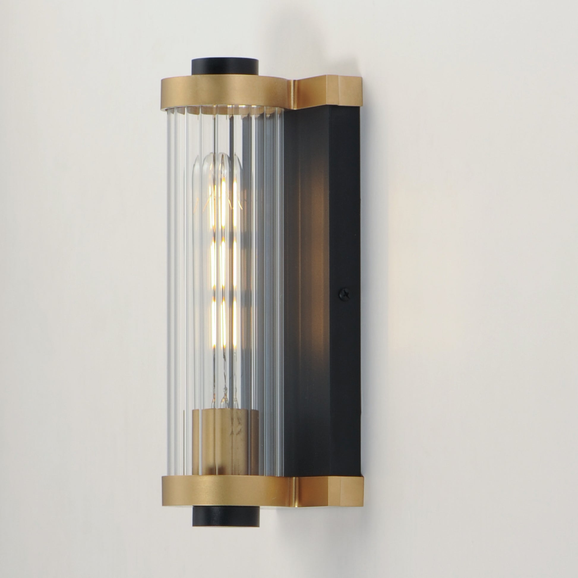 Opulent Outdoor Wall Sconce Black/Antique Brass by Maxim Lighting
