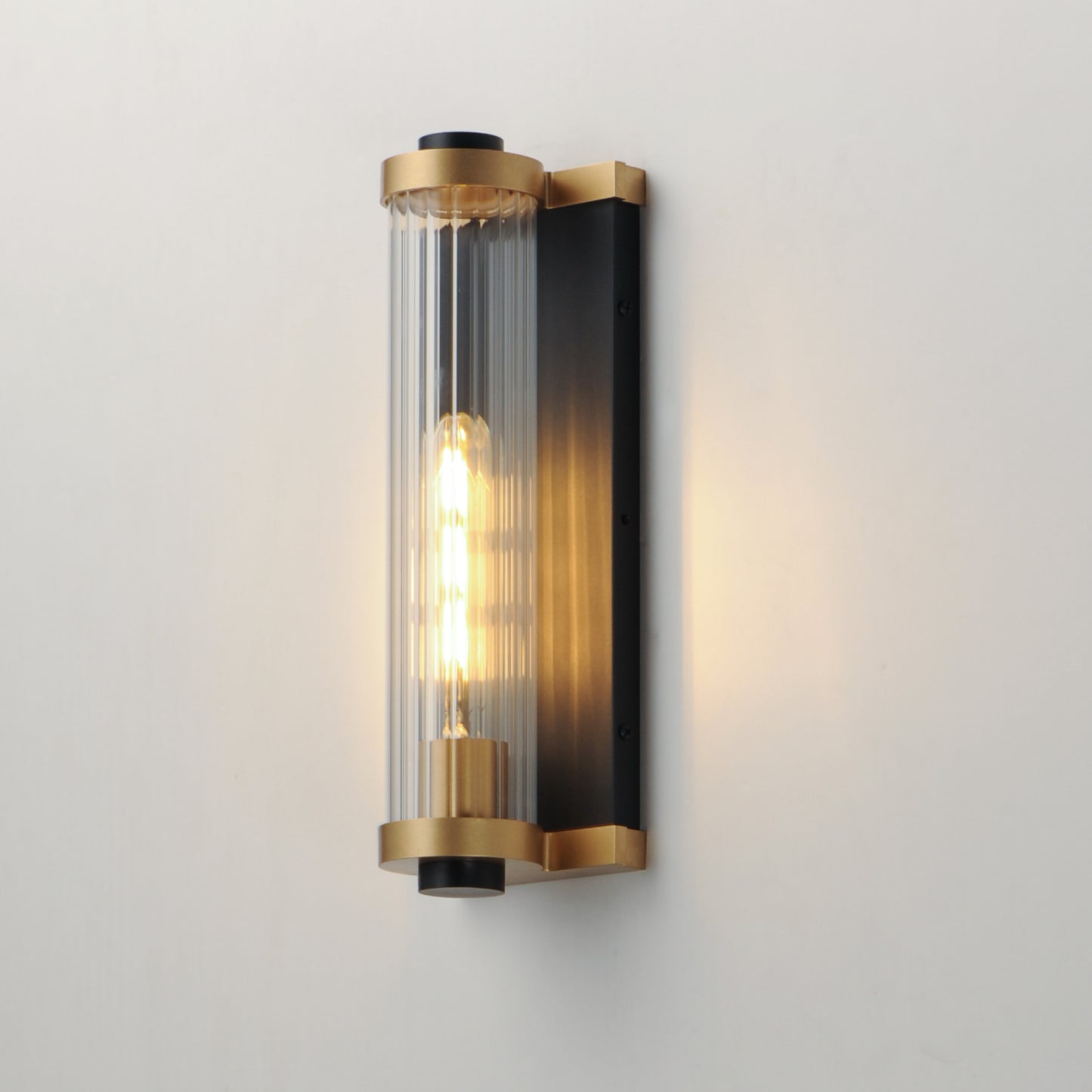 Opulent Outdoor Wall Sconce Black/Antique Brass by Maxim Lighting