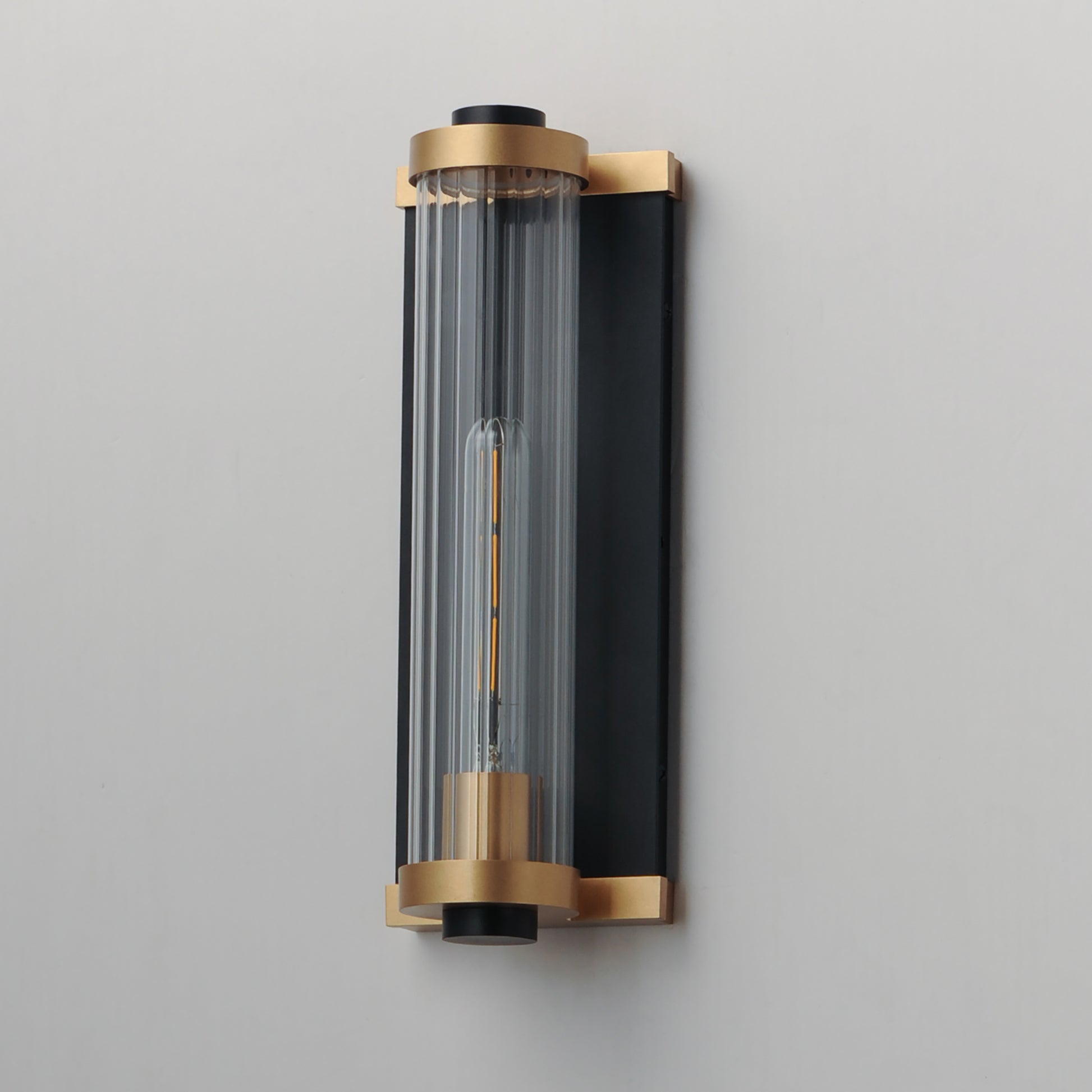 Opulent Outdoor Wall Sconce Black/Antique Brass by Maxim Lighting