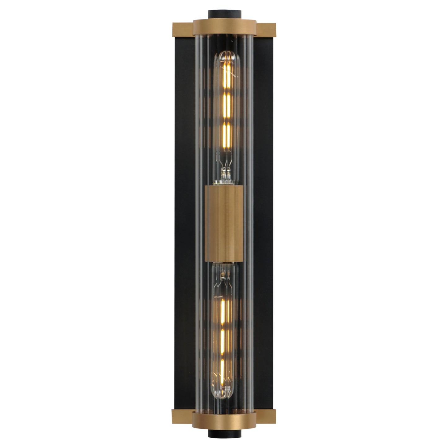 Opulent 2-Light 20" Outdoor Wall Sconce Black/Antique Brass by Maxim Lighting