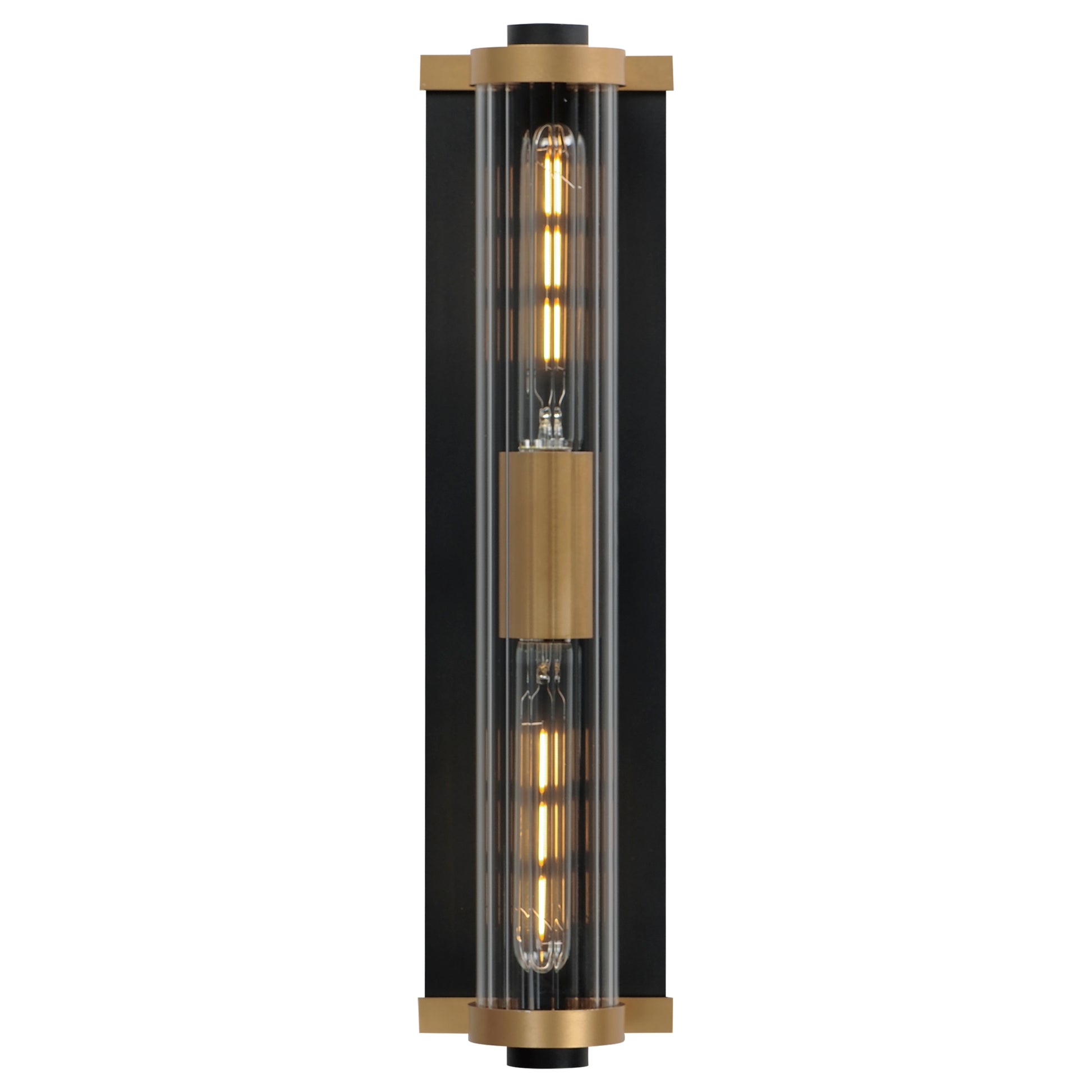 Opulent 2-Light 20" Outdoor Wall Sconce Black/Antique Brass by Maxim Lighting
