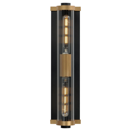 Opulent 2-Light 20" Outdoor Wall Sconce Black/Antique Brass by Maxim Lighting