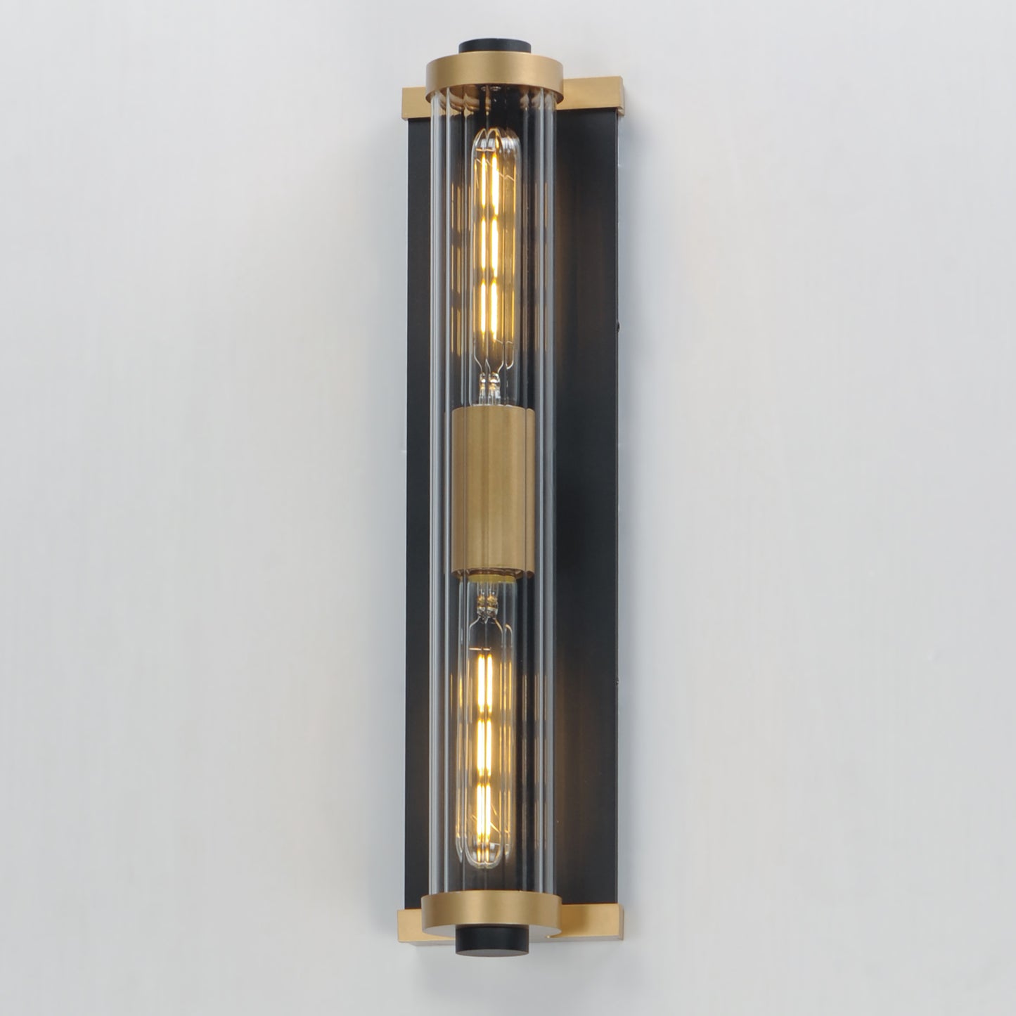 Opulent 2-Light 20" Outdoor Wall Sconce Black/Antique Brass by Maxim Lighting