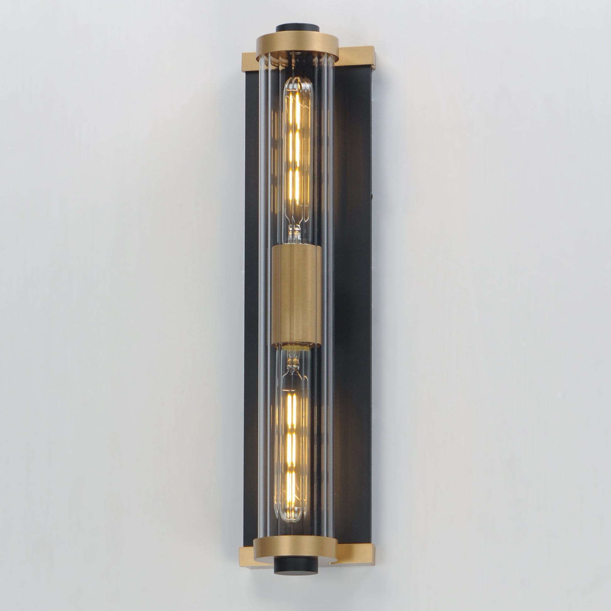 Opulent 2-Light 20" Outdoor Wall Sconce Black/Antique Brass by Maxim Lighting