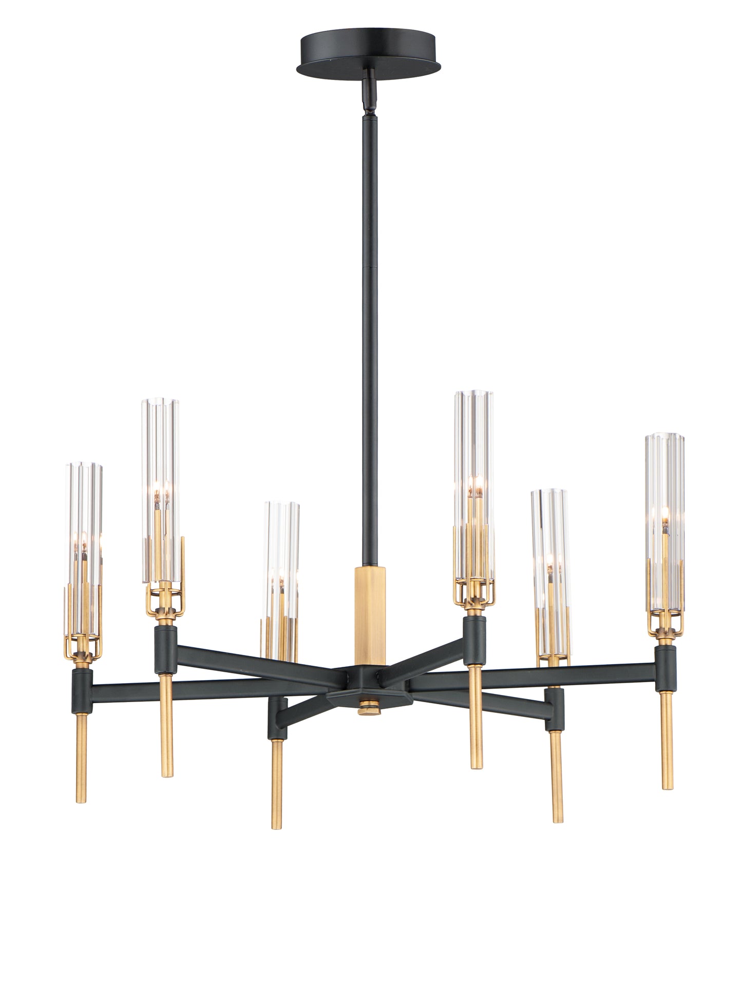 Flambeau 6-Light LED Chandelier Black/Antique Brass by Maxim Lighting
