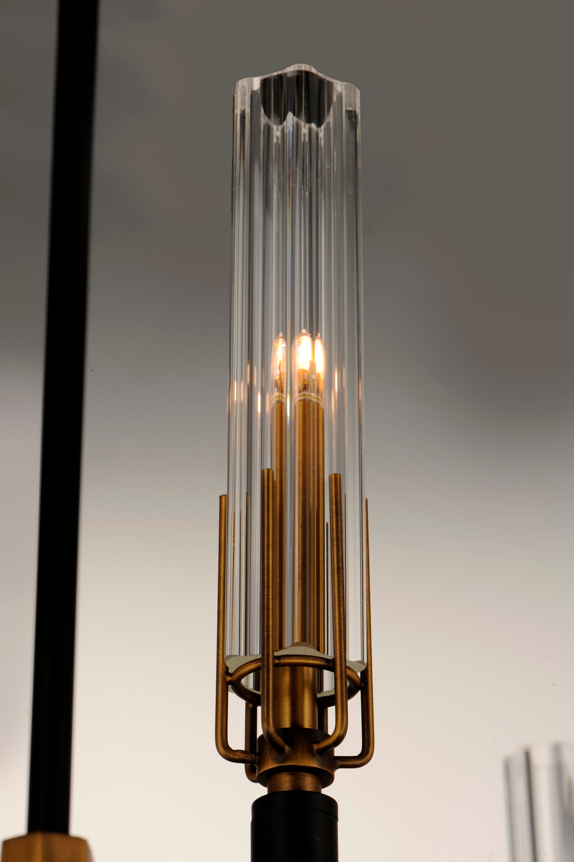 Flambeau 6-Light LED Chandelier Black/Antique Brass by Maxim Lighting