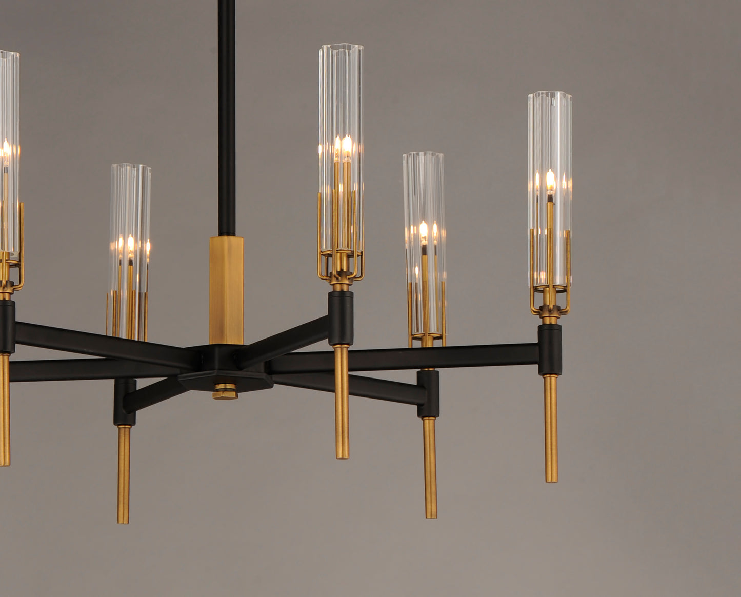 Flambeau 6-Light LED Chandelier Black/Antique Brass by Maxim Lighting