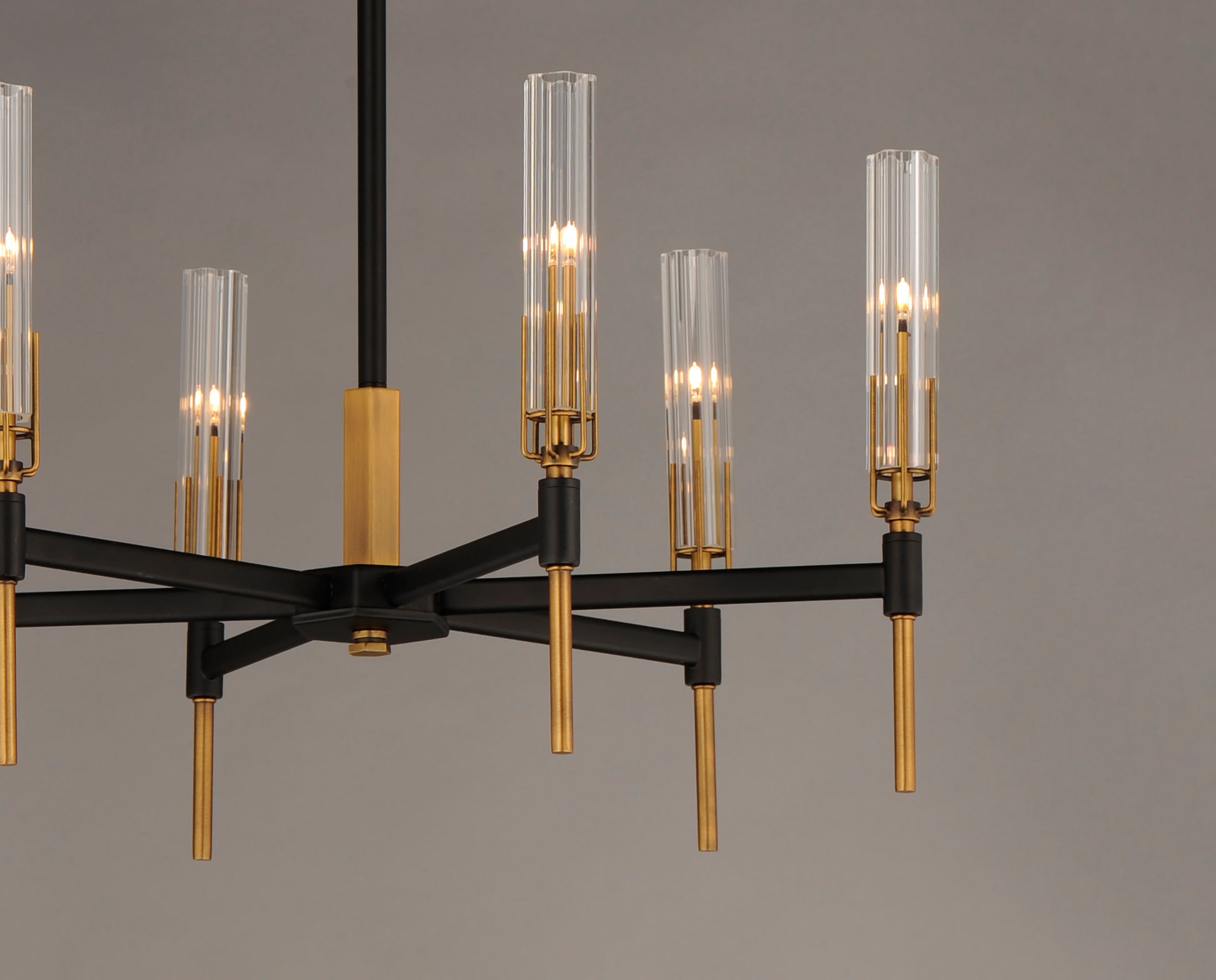 Flambeau 6-Light LED Chandelier Black/Antique Brass by Maxim Lighting