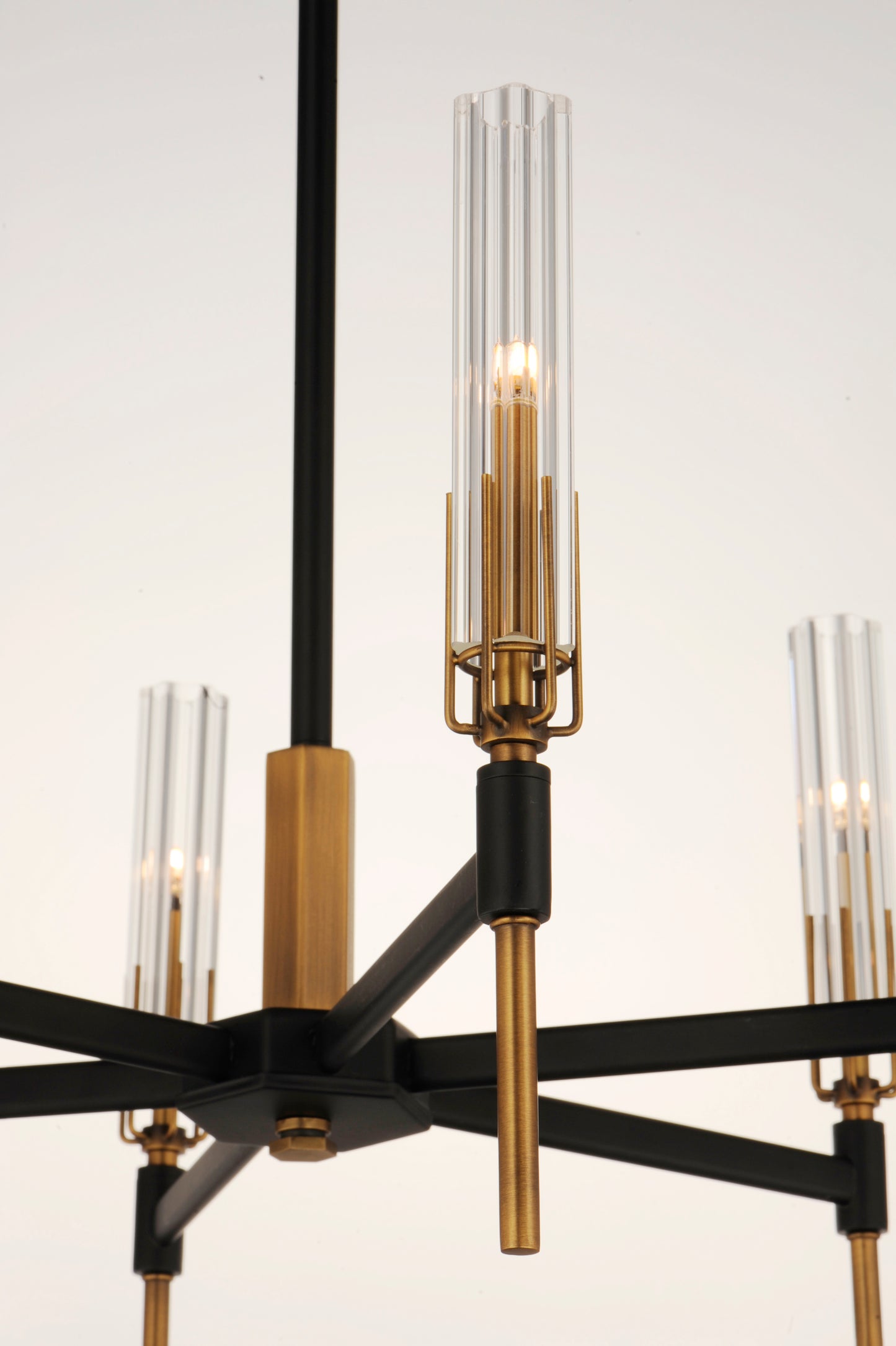 Flambeau 8-Light LED Chandelier Black/Antique Brass by Maxim Lighting