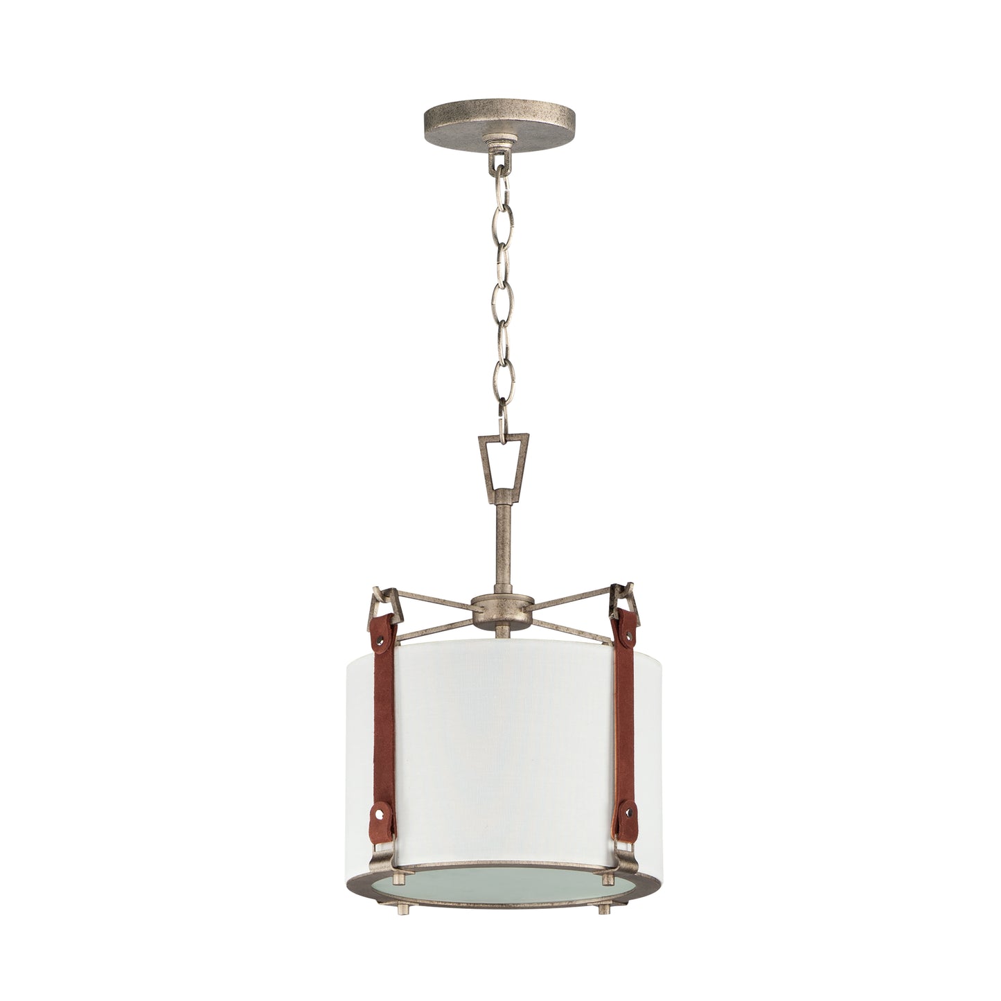 Sausalito Medium Pendant Weathered Zinc/Brown Suede by Maxim Lighting