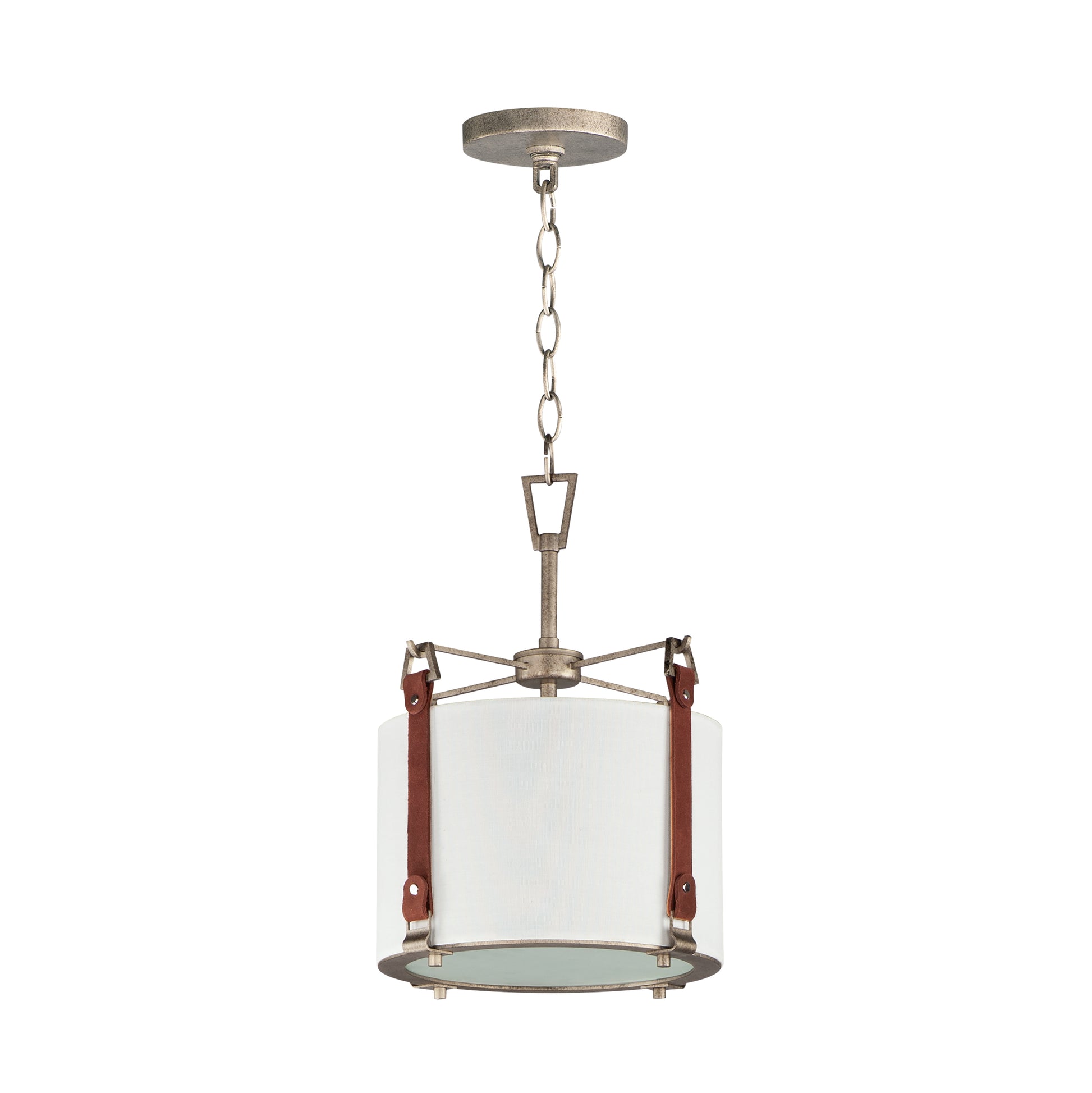 Sausalito Medium Pendant Weathered Zinc/Brown Suede by Maxim Lighting