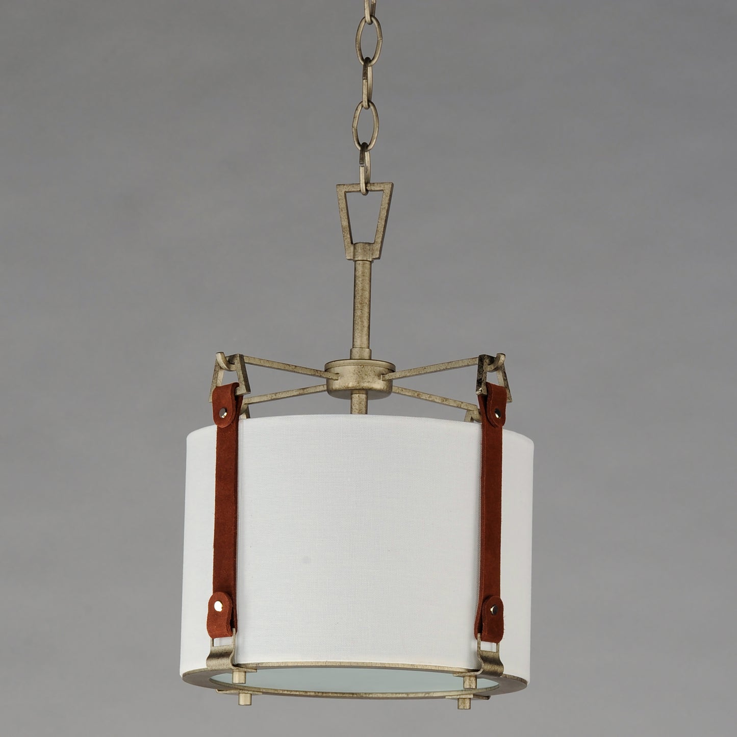 Sausalito Medium Pendant Weathered Zinc/Brown Suede by Maxim Lighting