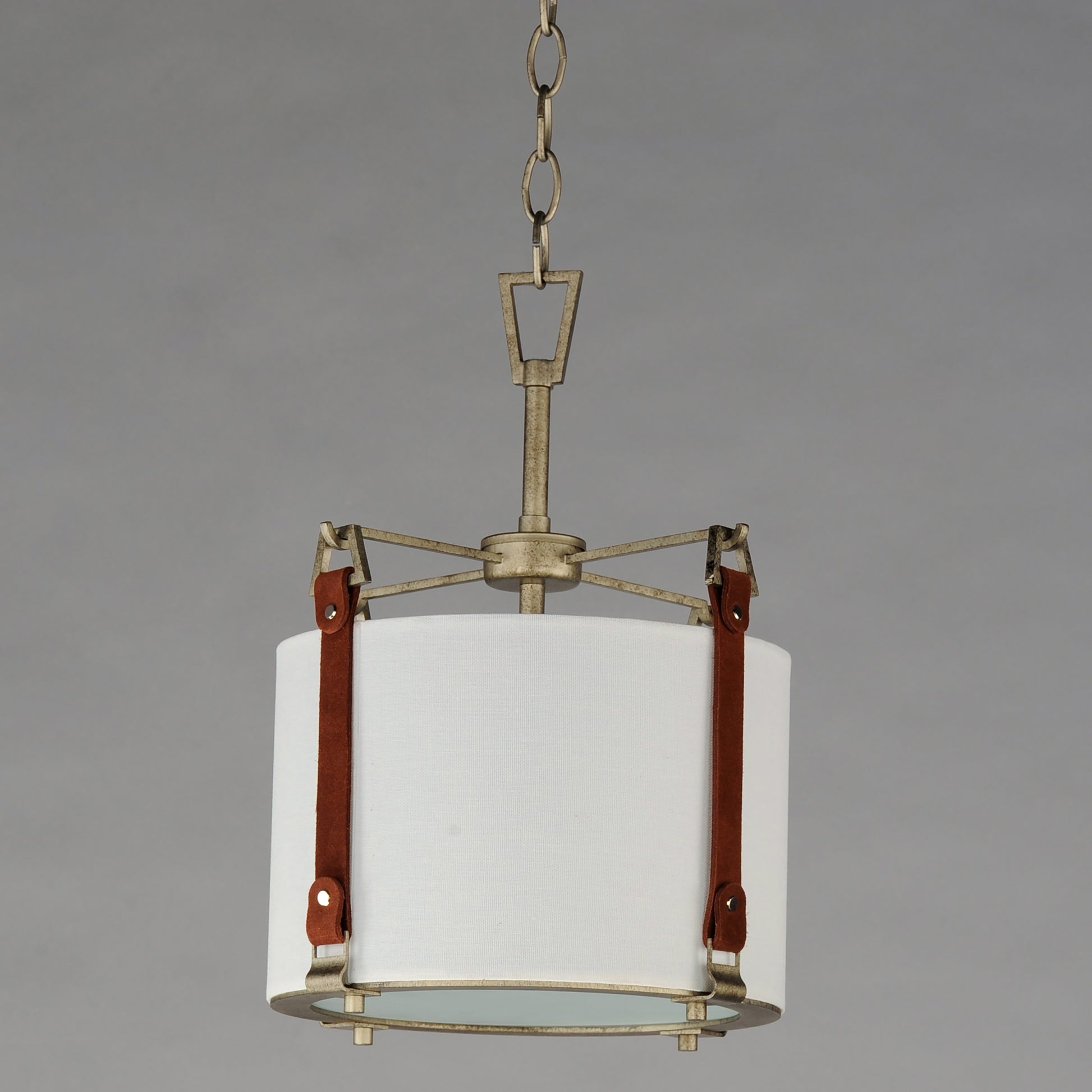 Sausalito Medium Pendant Weathered Zinc/Brown Suede by Maxim Lighting