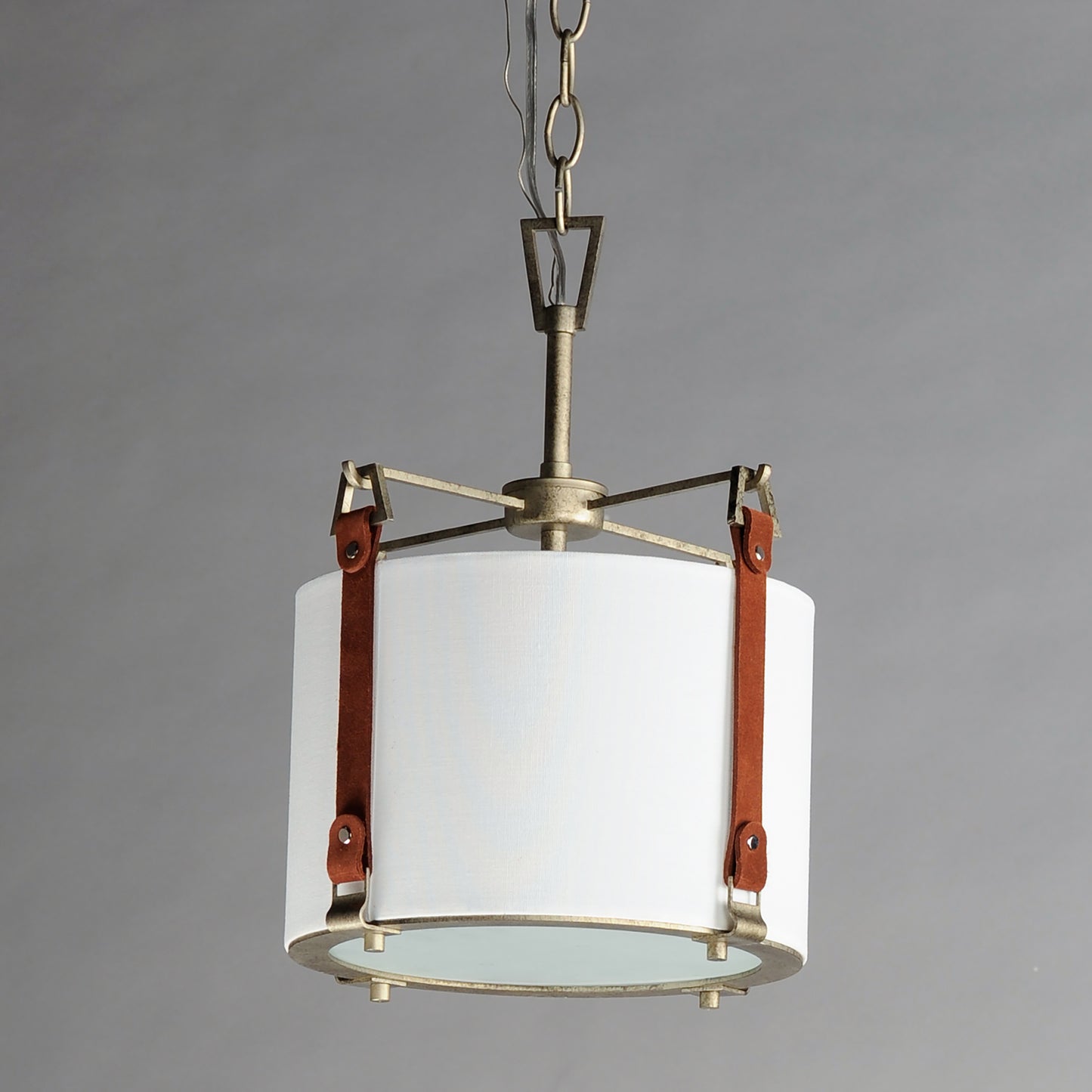 Sausalito Medium Pendant Weathered Zinc/Brown Suede by Maxim Lighting