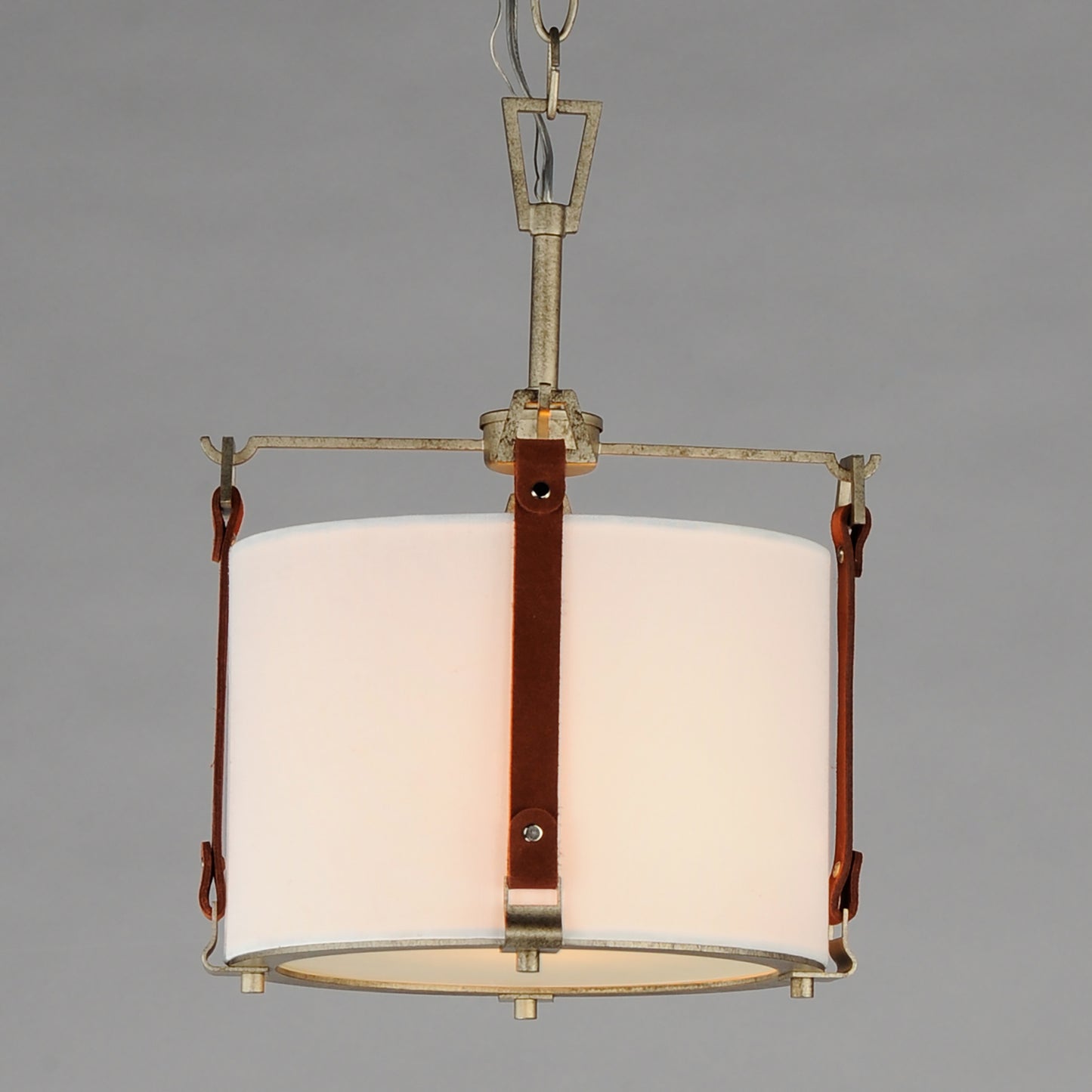 Sausalito Medium Pendant Weathered Zinc/Brown Suede by Maxim Lighting