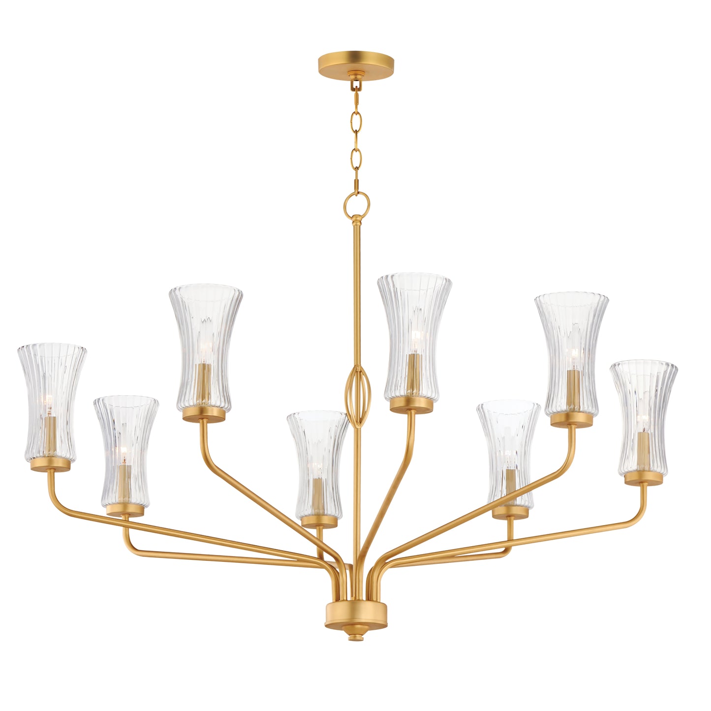 Camelot 8-Light Chandelier Natural Aged Brass by Maxim Lighting