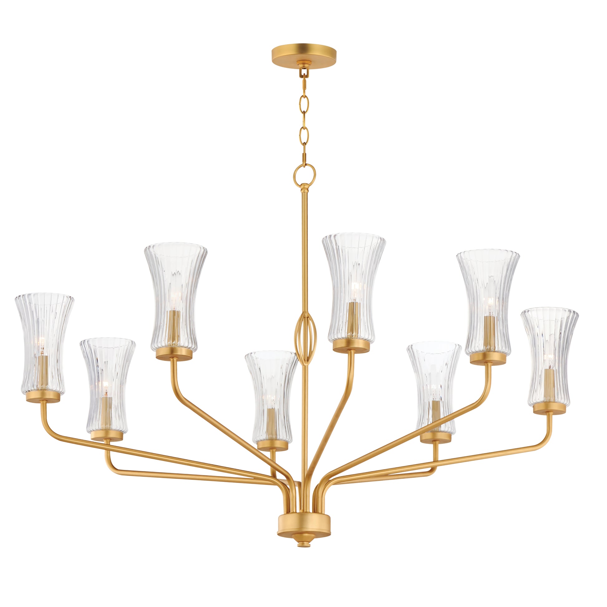 Camelot 8-Light Chandelier Natural Aged Brass by Maxim Lighting