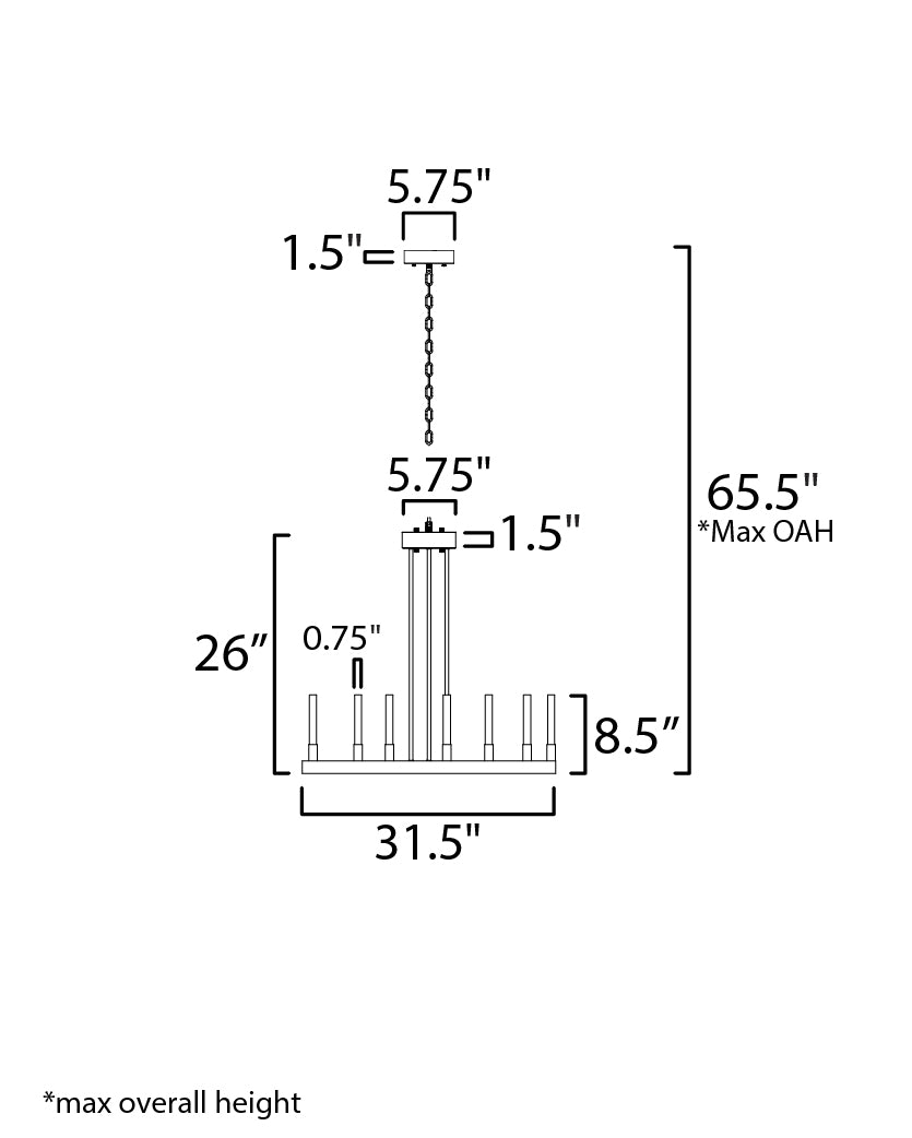 Ovation 12-Light LED Chandelier Gold by Maxim Lighting