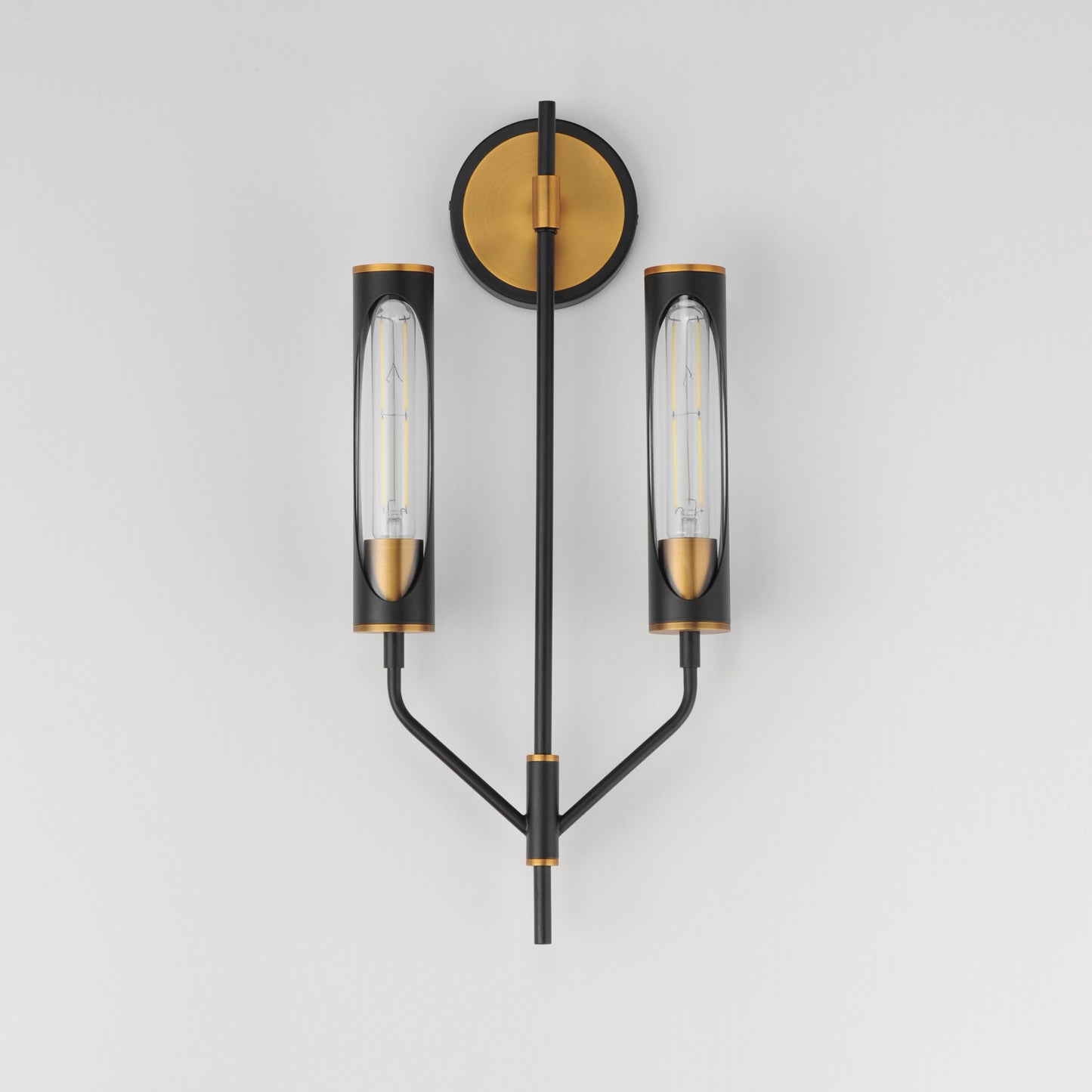 Regent 2-Light Wall Sconce Black/Antique Brass by Maxim Lighting