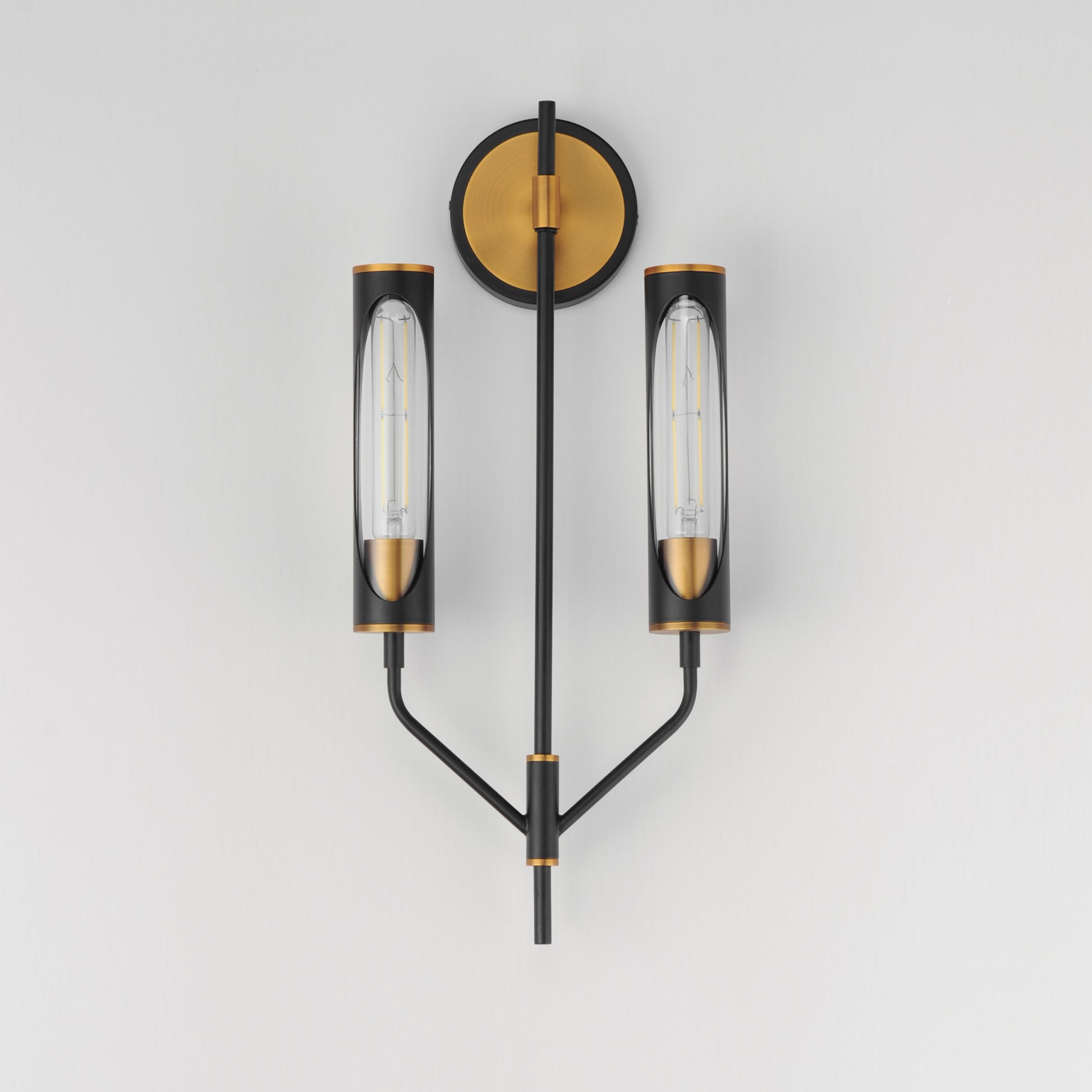 Regent 2-Light Wall Sconce Black/Antique Brass by Maxim Lighting