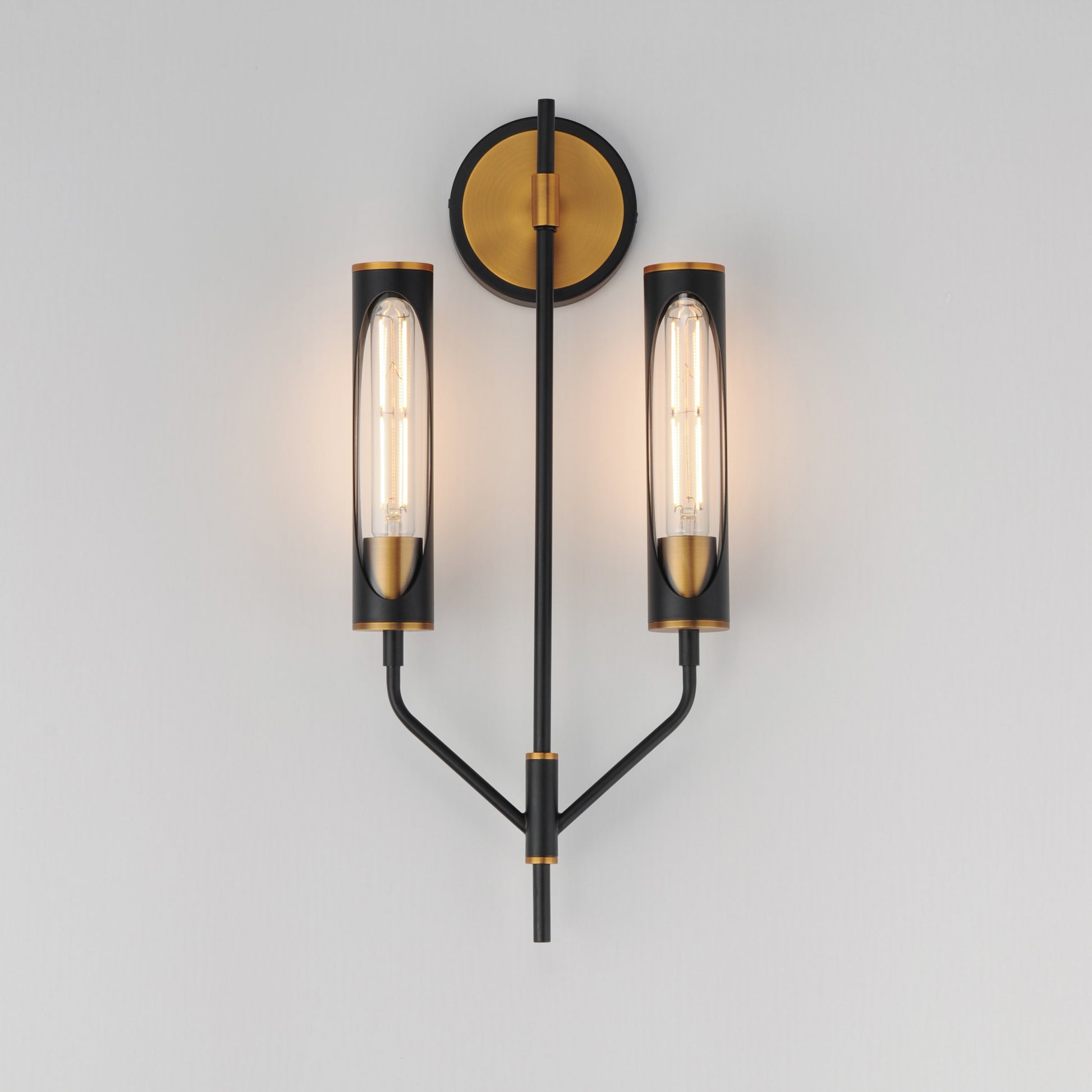 Regent 2-Light Wall Sconce Black/Antique Brass by Maxim Lighting