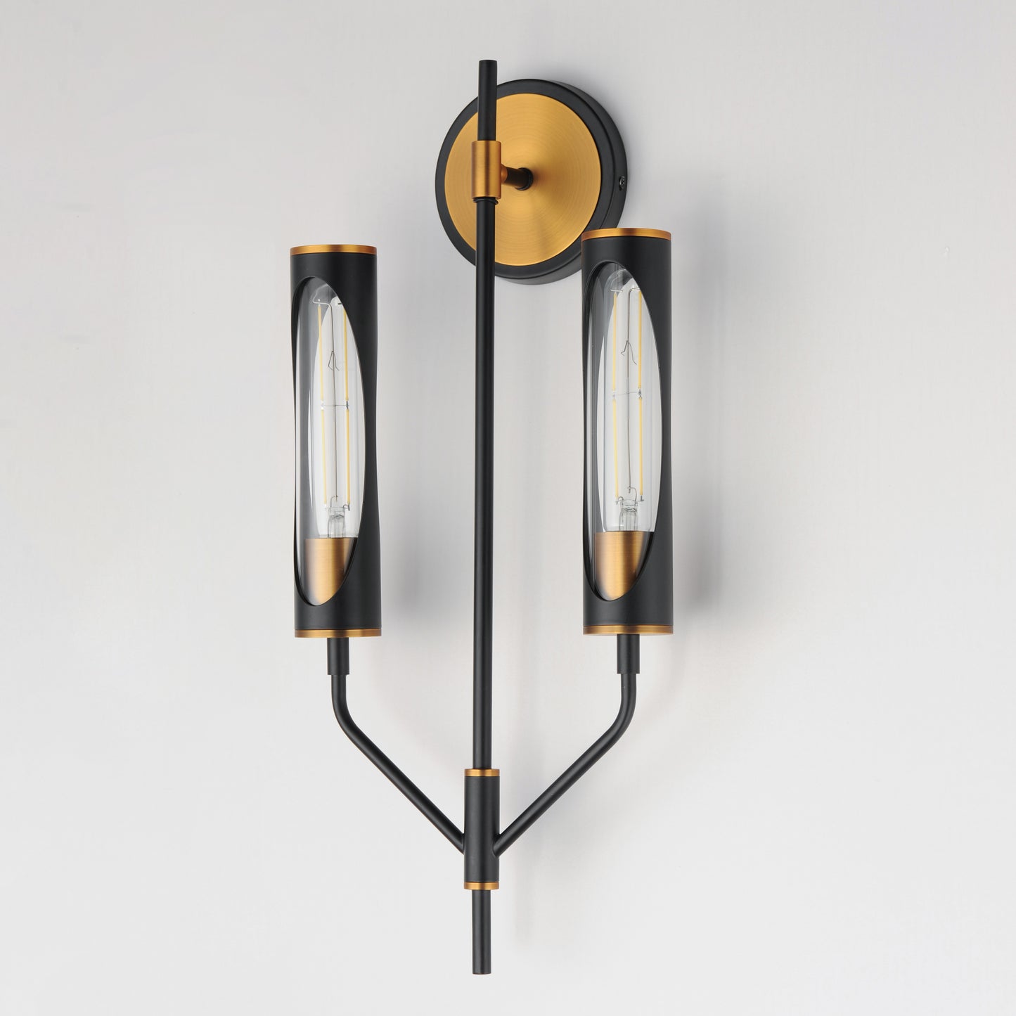 Regent 2-Light Wall Sconce Black/Antique Brass by Maxim Lighting