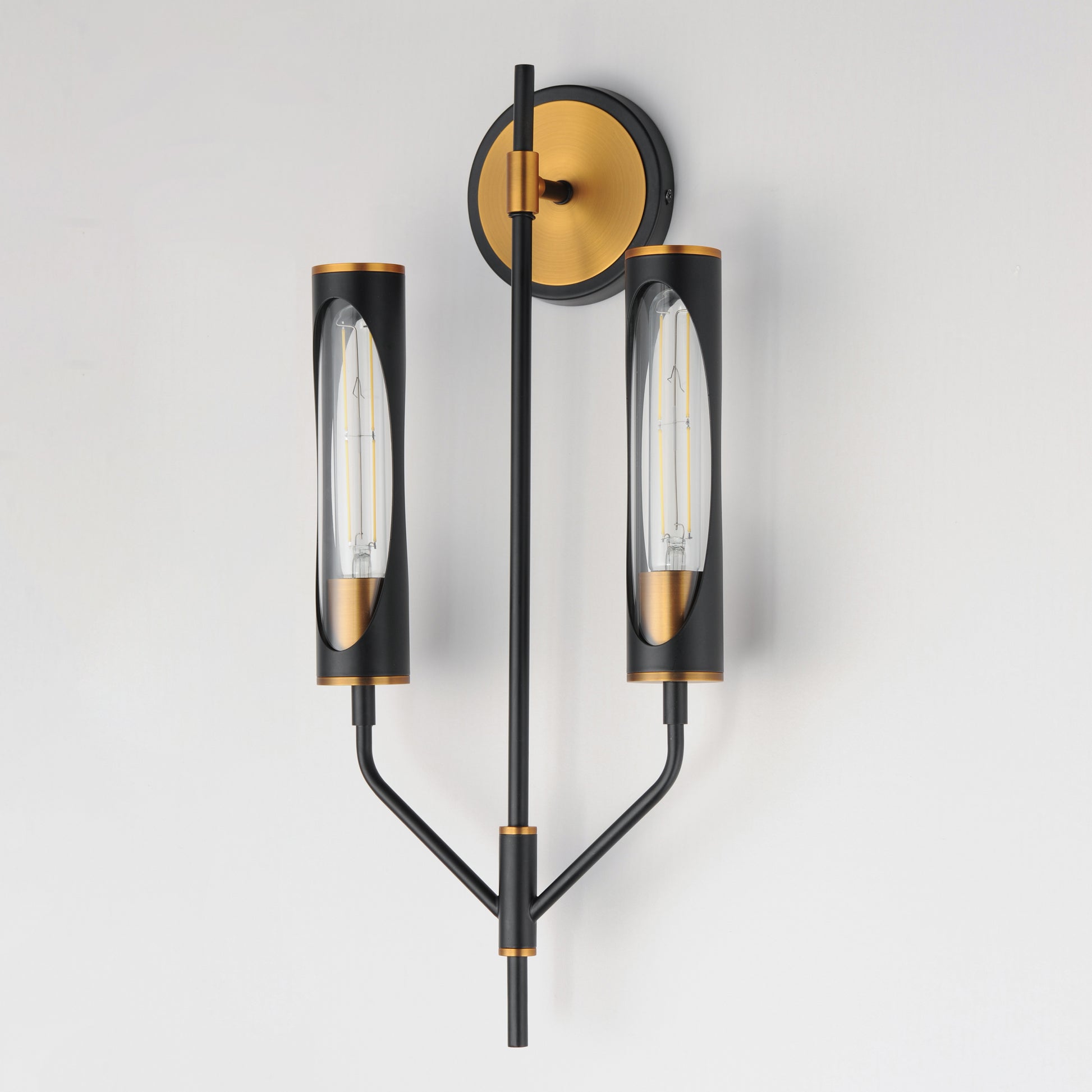 Regent 2-Light Wall Sconce Black/Antique Brass by Maxim Lighting