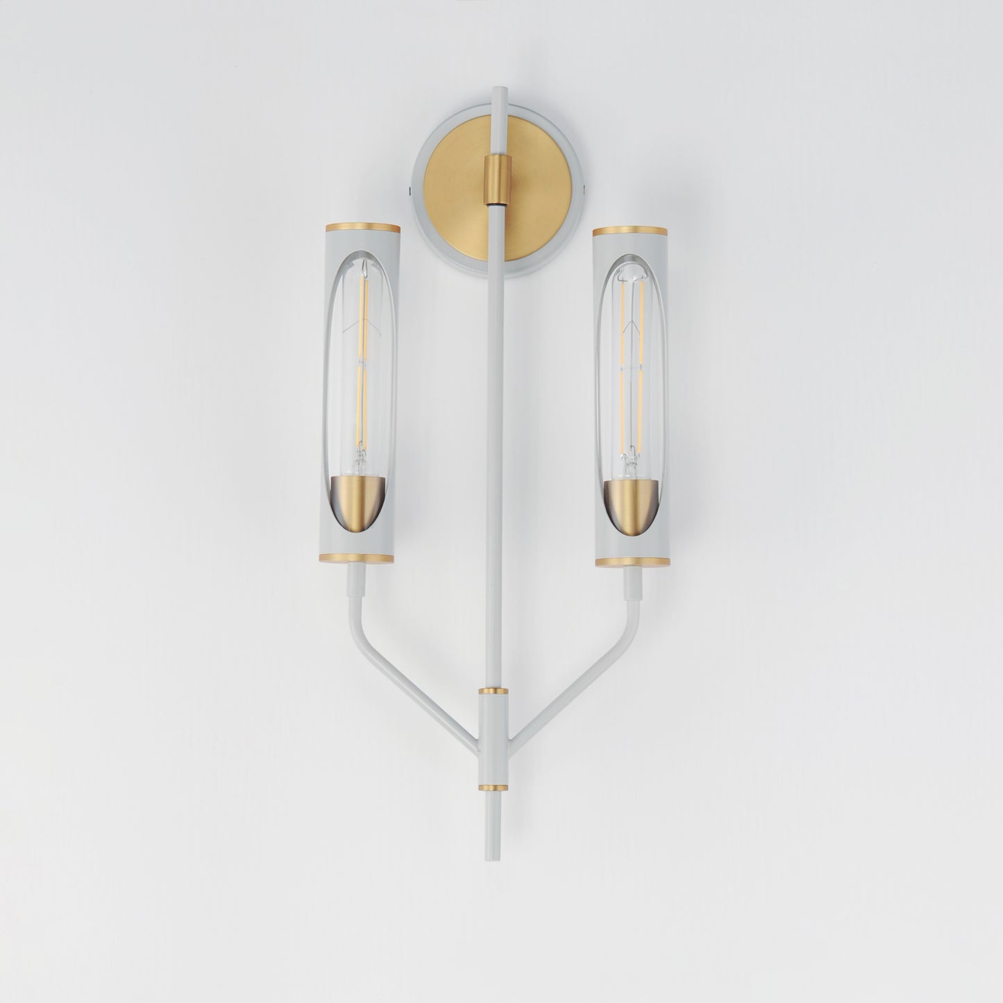 Regent 2-Light Wall Sconce Light French Gray/Natural Aged Brass by Maxim Lighting