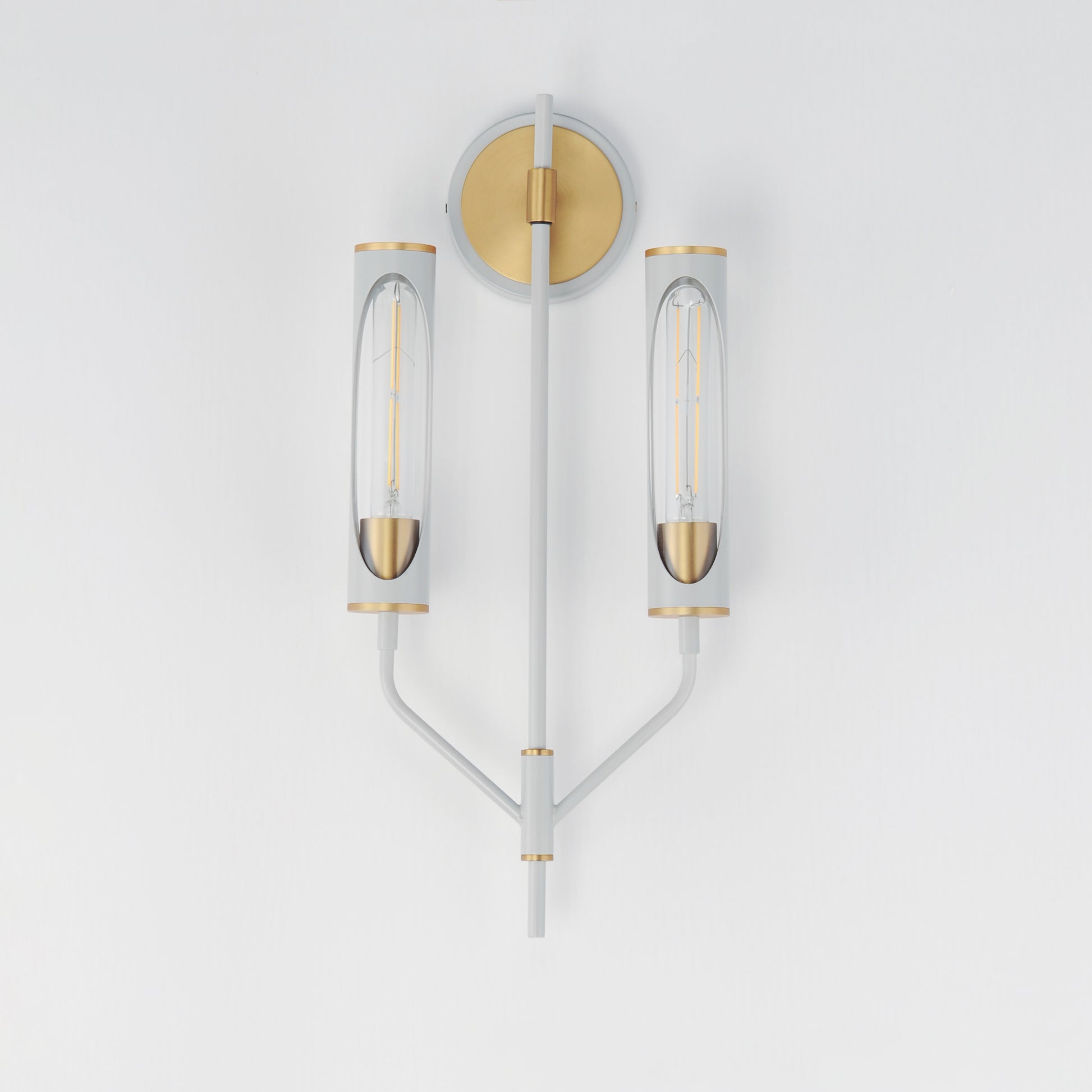 Regent 2-Light Wall Sconce Light French Gray/Natural Aged Brass by Maxim Lighting