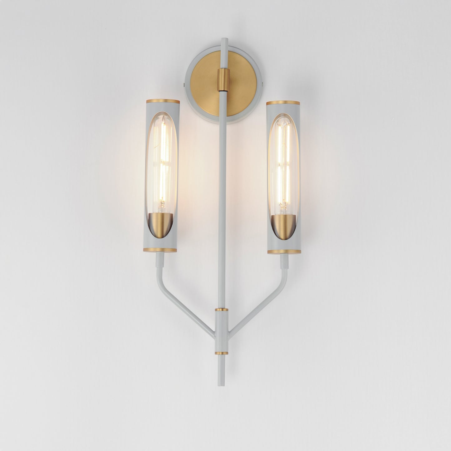 Regent 2-Light Wall Sconce Light French Gray/Natural Aged Brass by Maxim Lighting