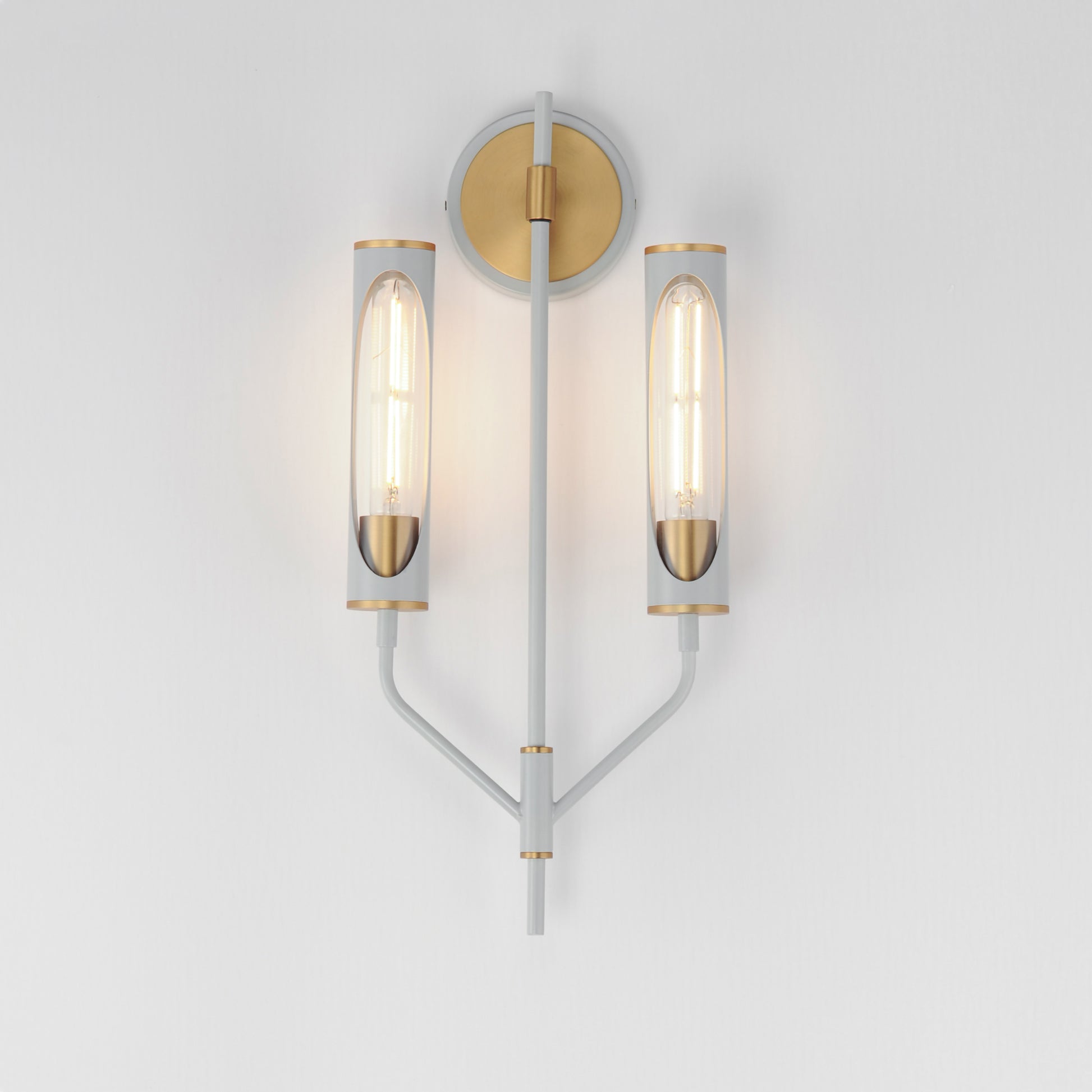 Regent 2-Light Wall Sconce Light French Gray/Natural Aged Brass by Maxim Lighting
